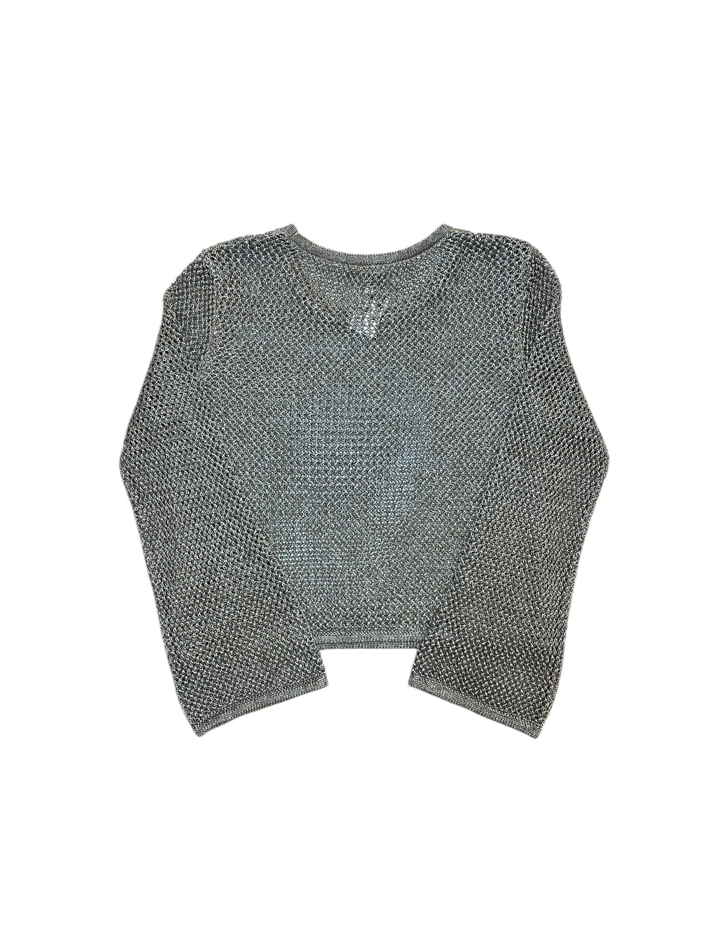 Top Ls By Anthropologie In Silver, Size:L