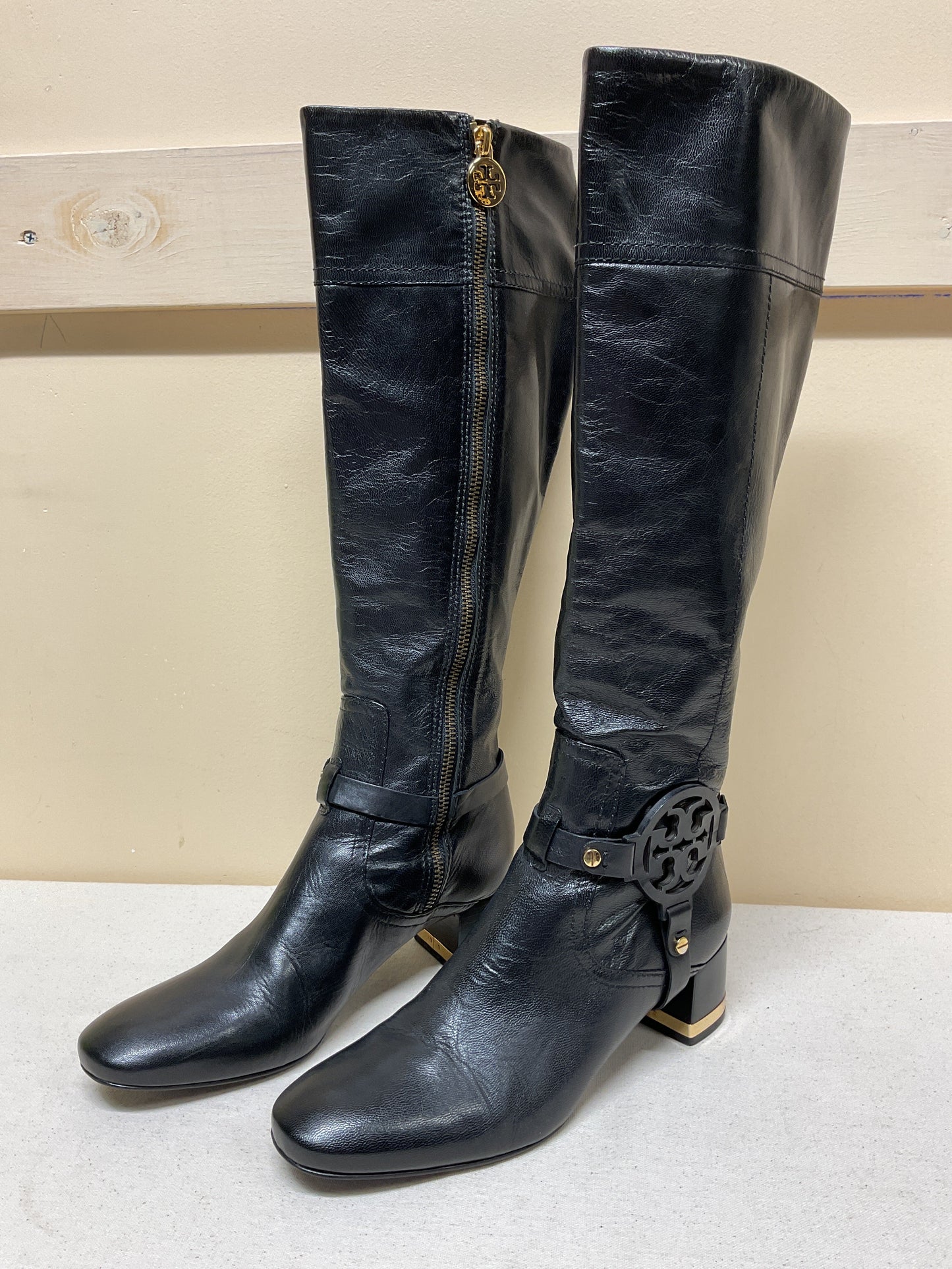 Boots Designer By Tory Burch In Black, Size:7