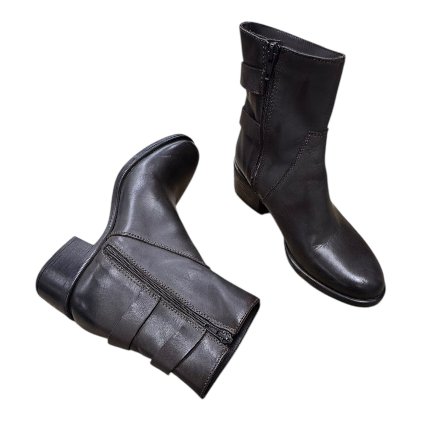 Boots Ankle Heels By EMANUELE CRASTO In Brown, Size:6.5