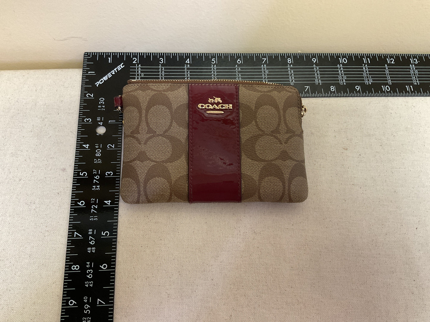 Wristlet Designer By Coach In Maroon, Size:Small