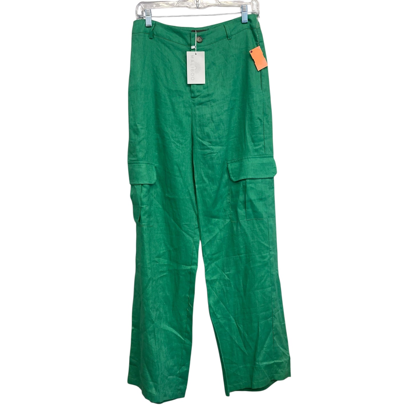 Pants Linen By Sans Souci In Green, Size:8