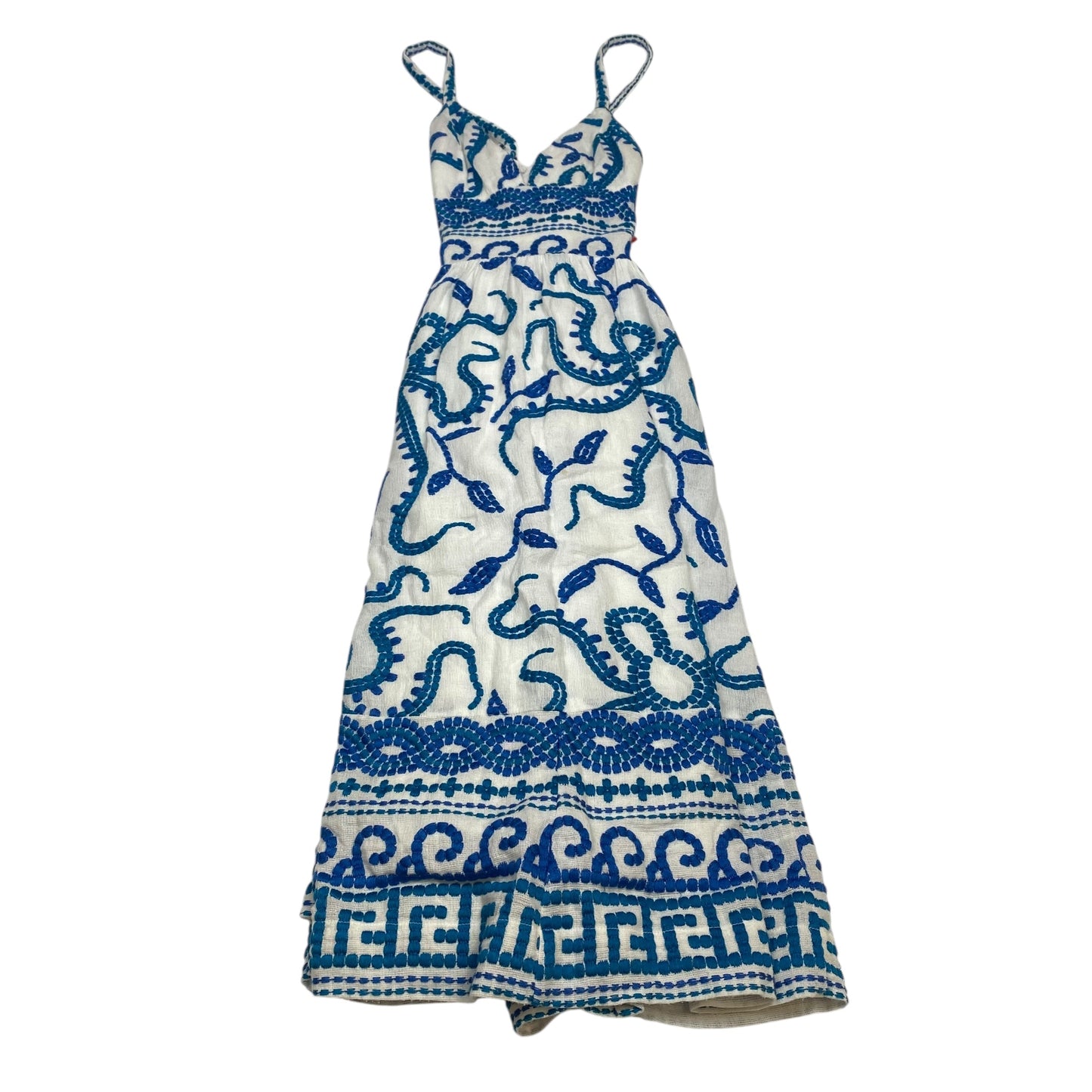 Dress Casual Midi By Maeve In Blue & White, Size:S