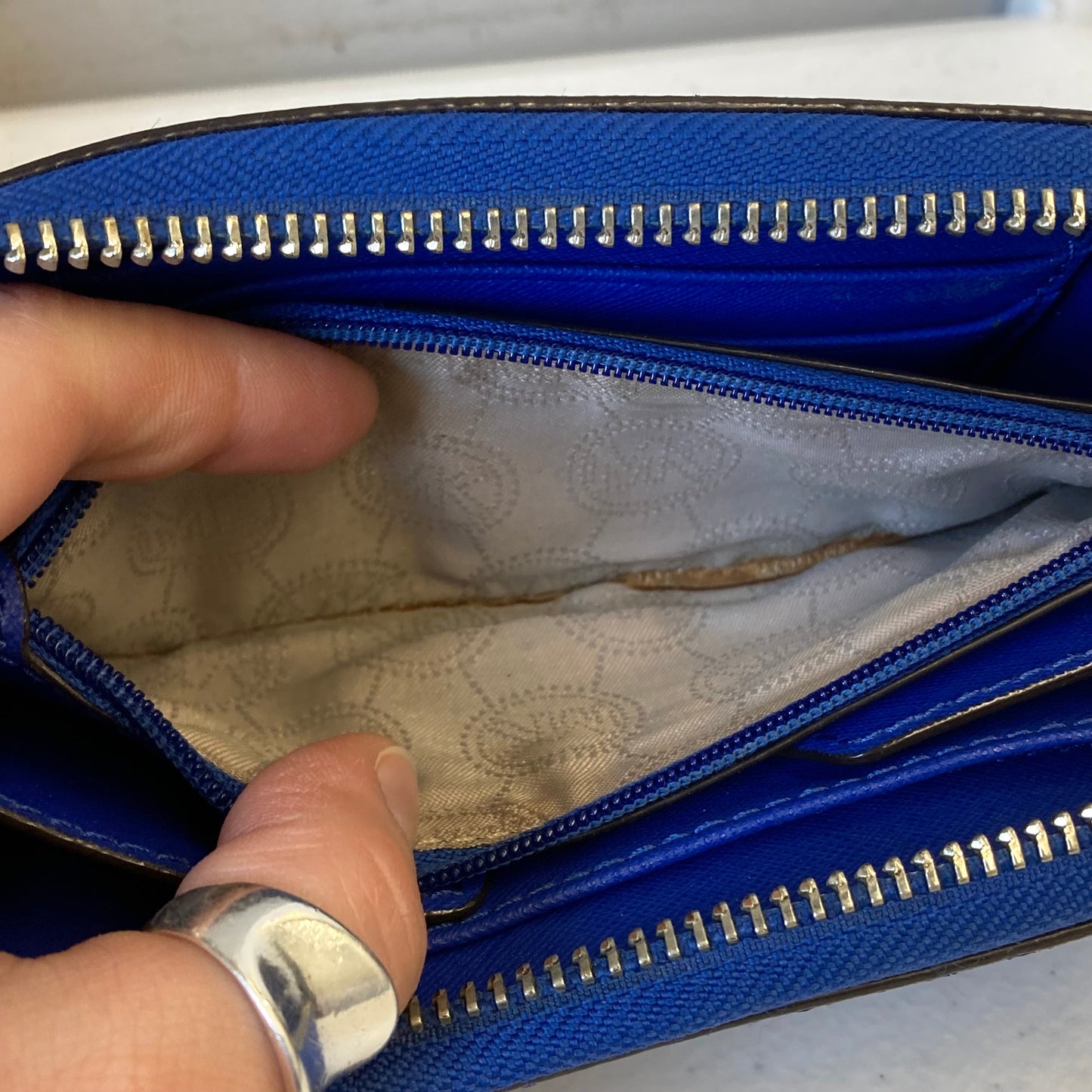 Wallet Designer By Michael Kors In Blue, Size:Medium