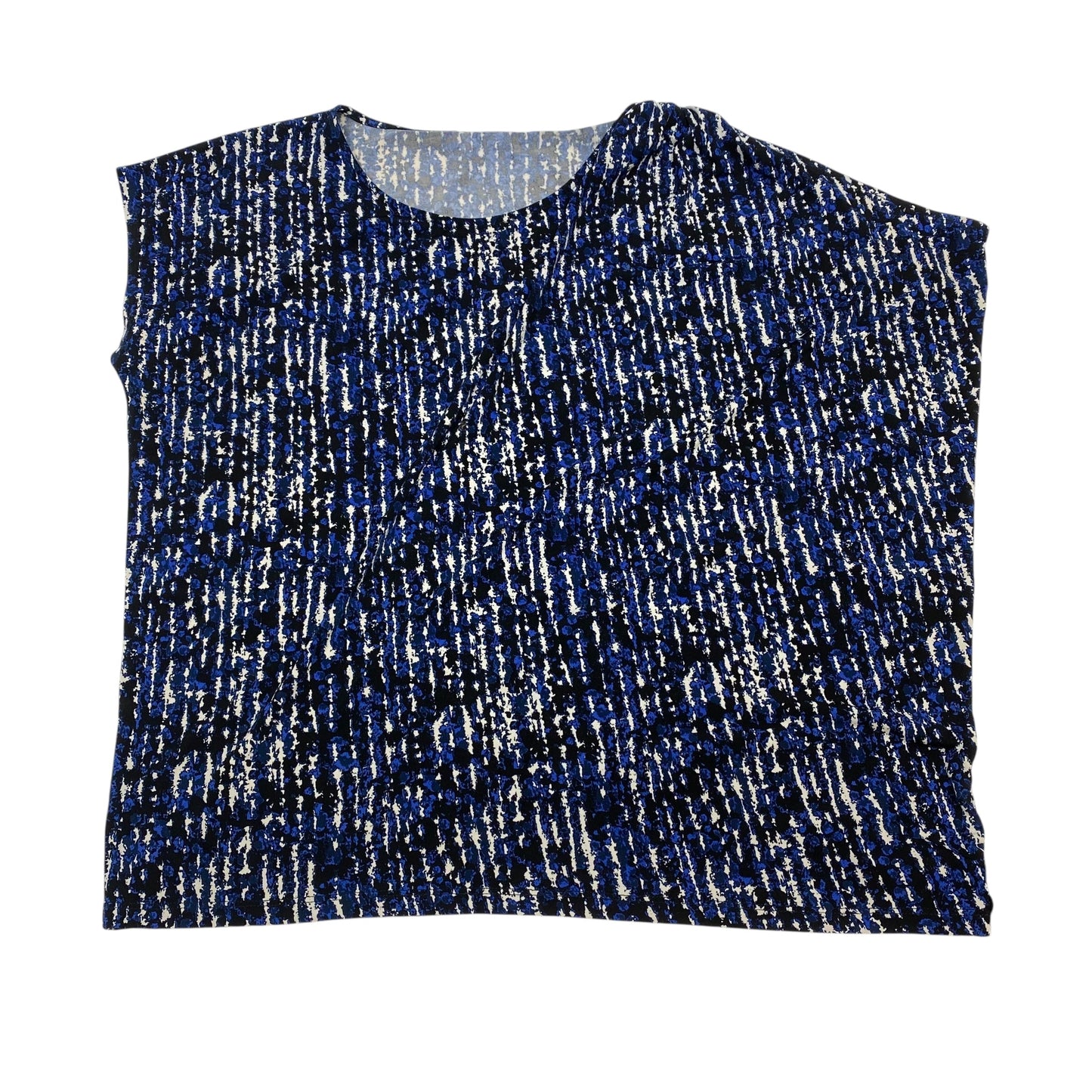 Top Ss By Michael By Michael Kors In Black & Blue, Size:1X