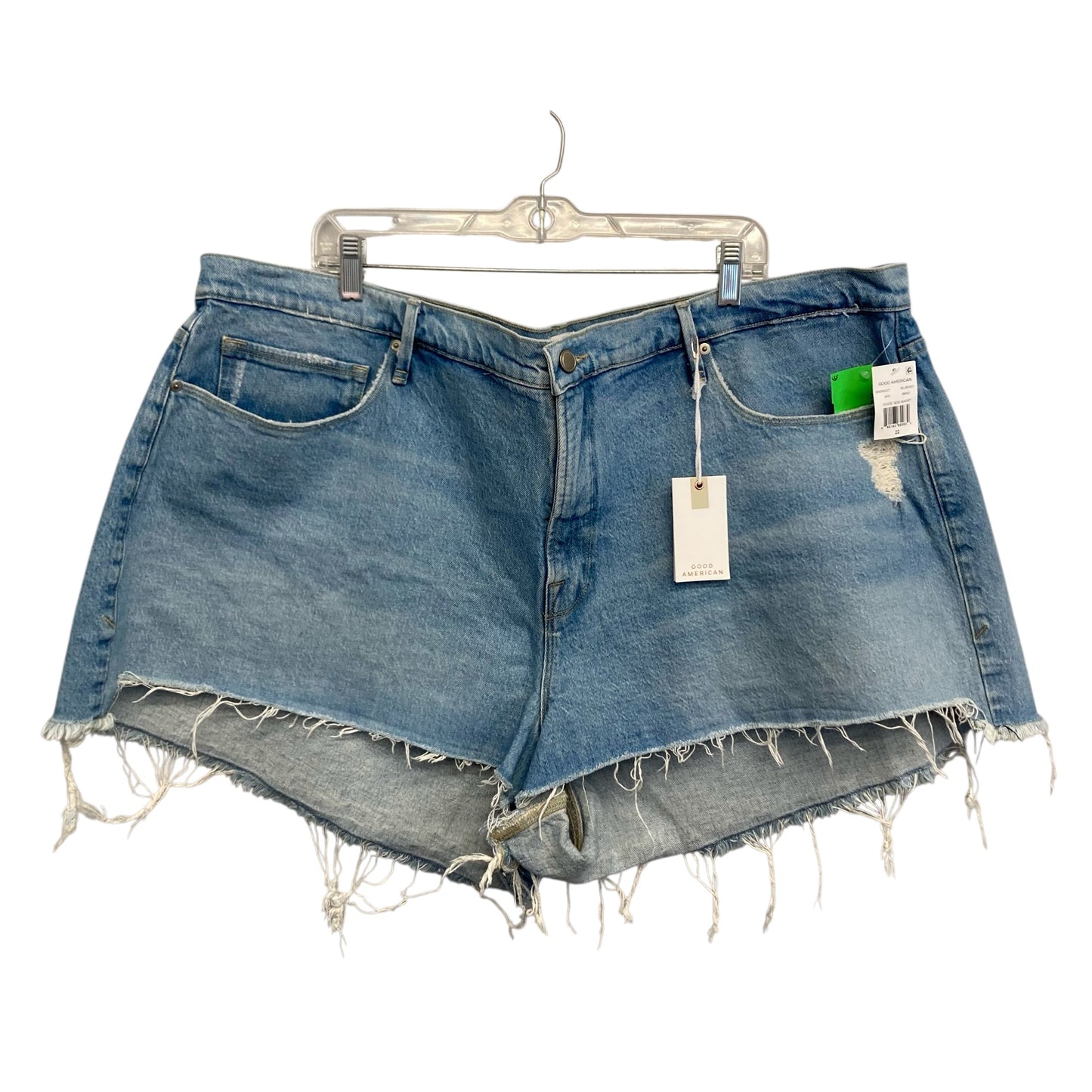 Shorts By Good American In Blue Denim, Size:22