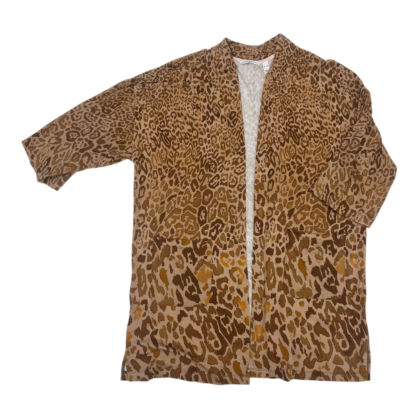 Cardigan By Isaac Mizrahi Live Qvc In Animal Print, Size:Xl