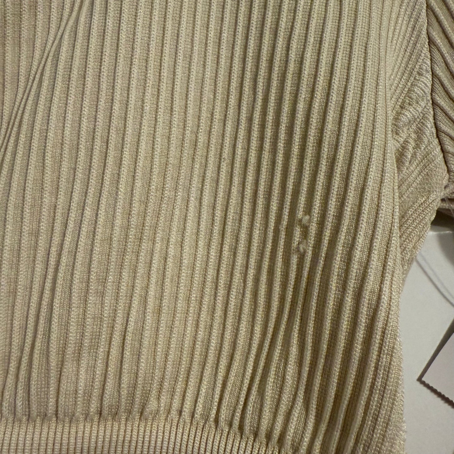 Athletic Top Long Sleeve Collar By Aerie In Cream, Size: S