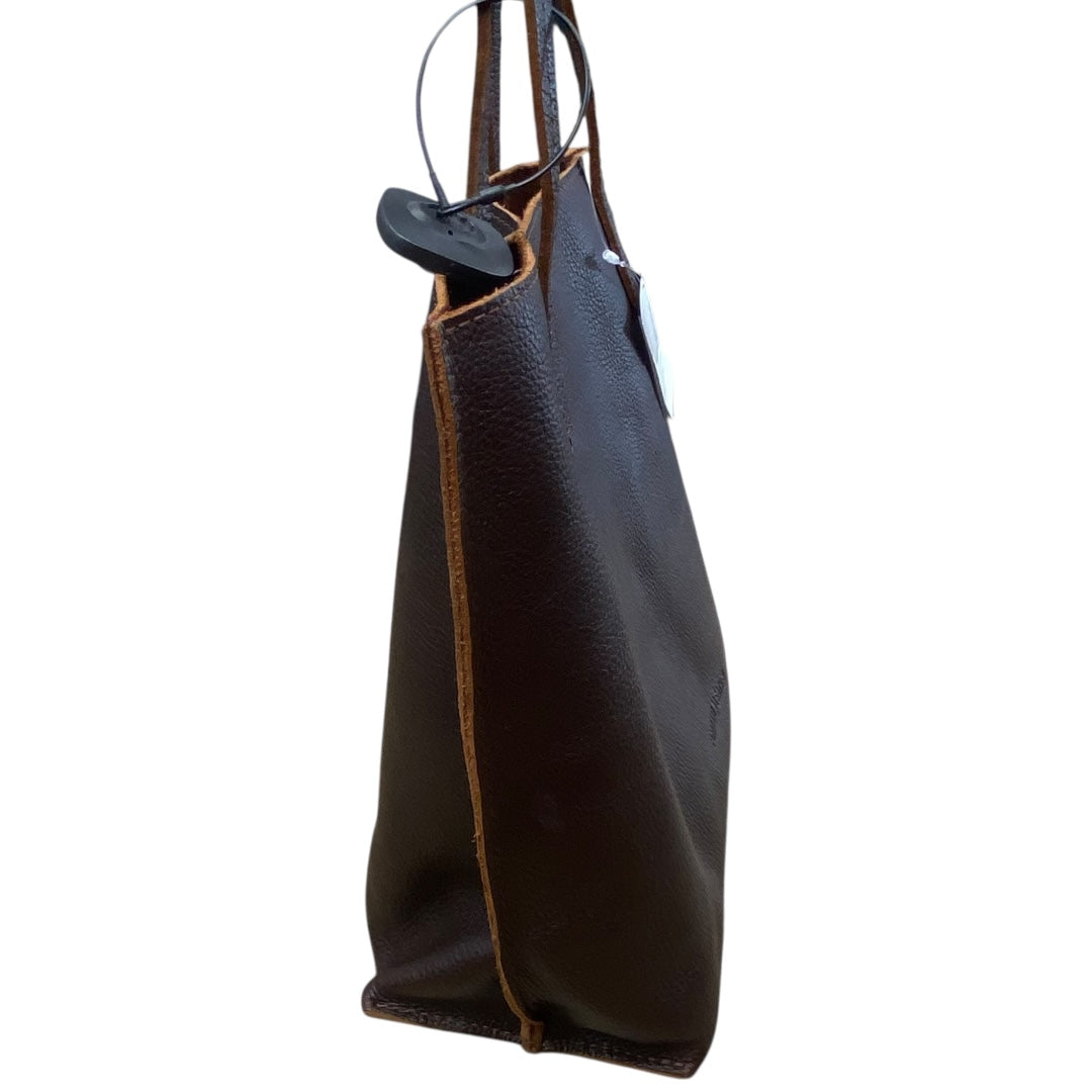 Handbag Leather By Portland Leather In Brown, Size:Medium