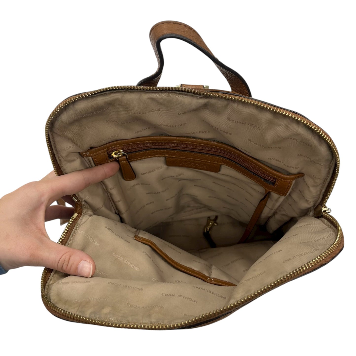 Backpack Designer By Michael Kors In Brown, Size:Medium