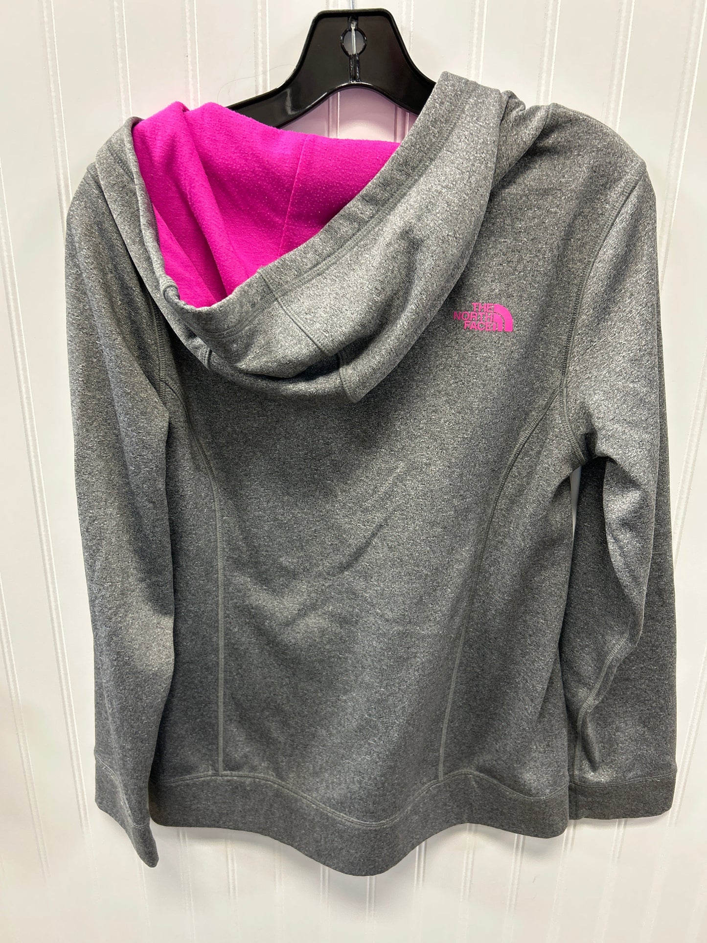 Athletic Sweatshirt Hoodie By The North Face In Grey & Pink, Size:M