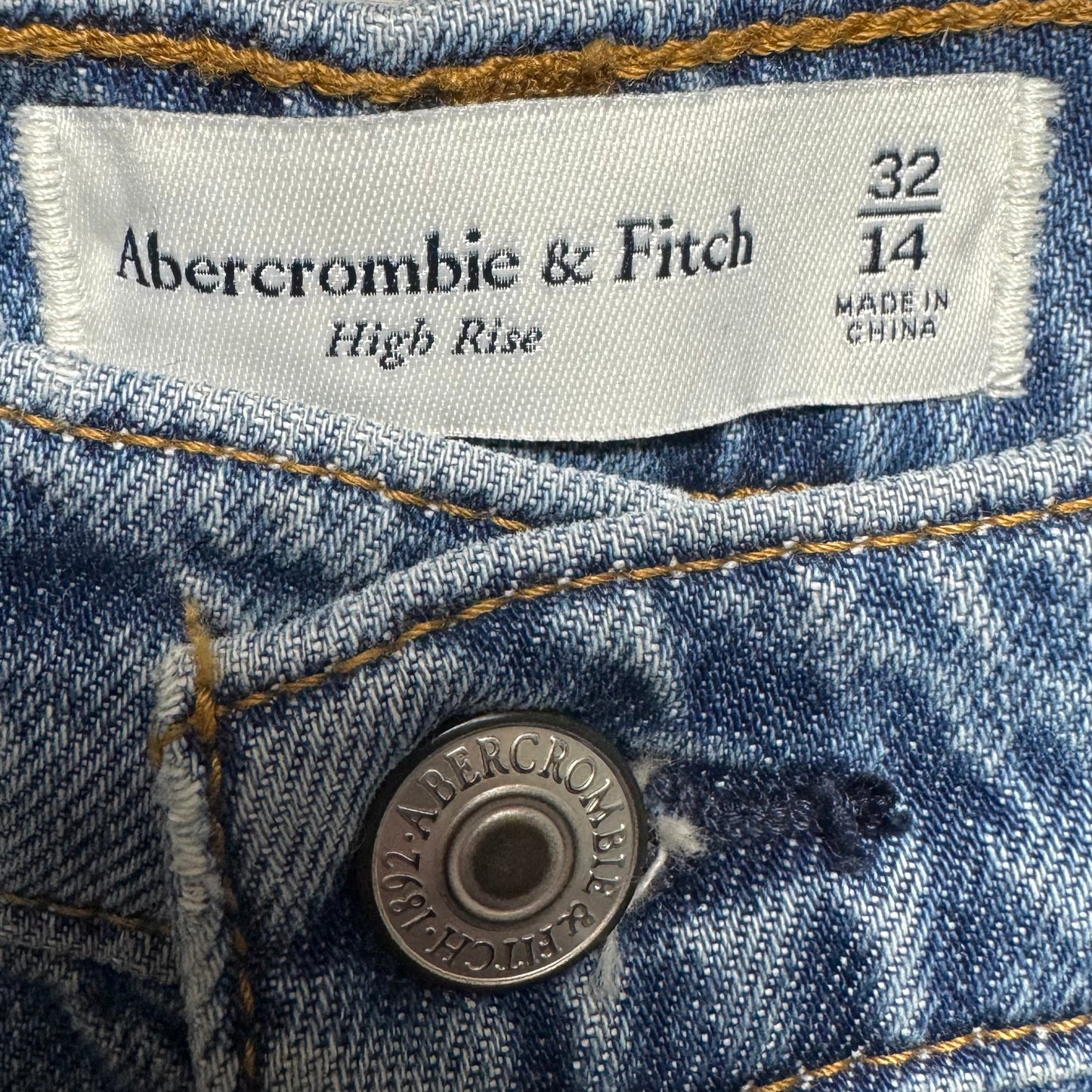 High Rise Skirt Maxi By Abercrombie And Fitch In Blue Denim, Size: 14/32