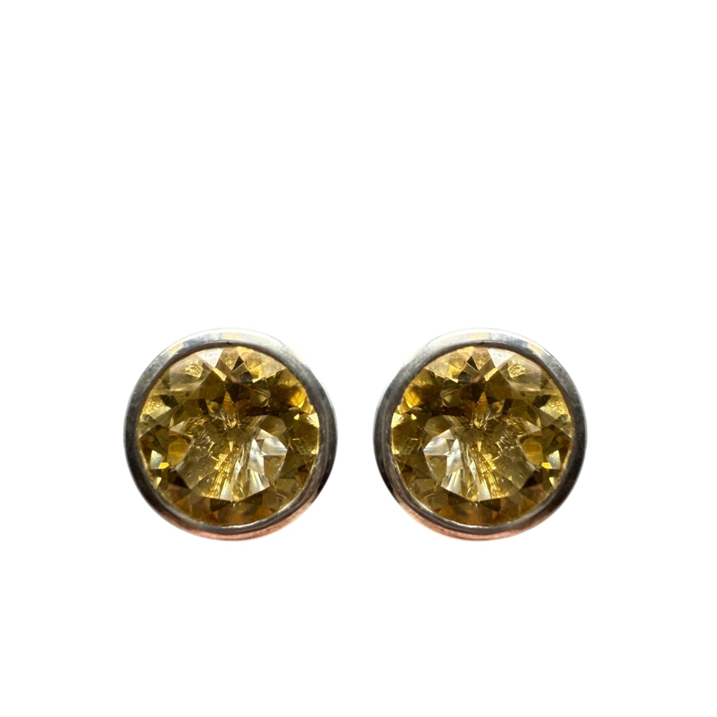 Citrine & Sterling Silver Stud Earrings