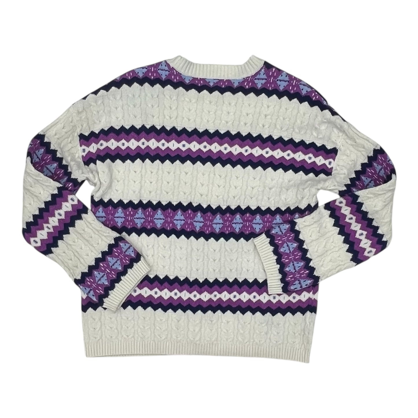 Sweater By Loft In Purple & White, Size:M