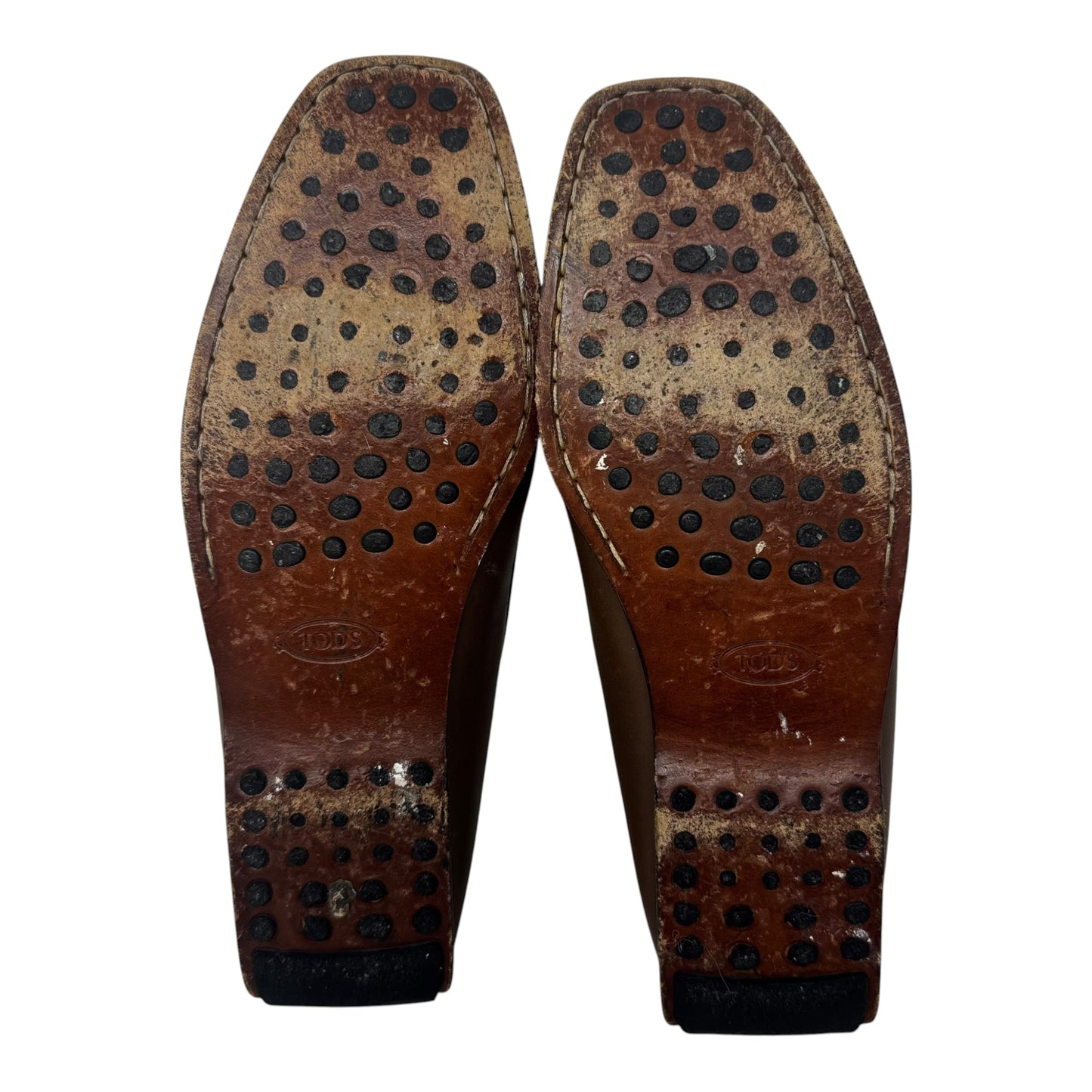 AS IS Leather Buckle Loafers Luxury Designer By Tods In Brown, Size: 6.5 (36.5)