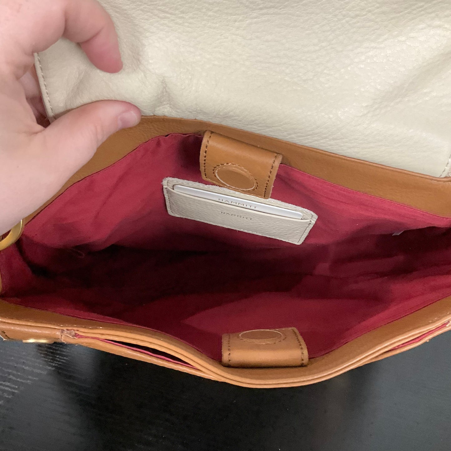 KAYCE SADDLE BAG by HAMMITT In BROWN & CREAM, Size: MEDIUM