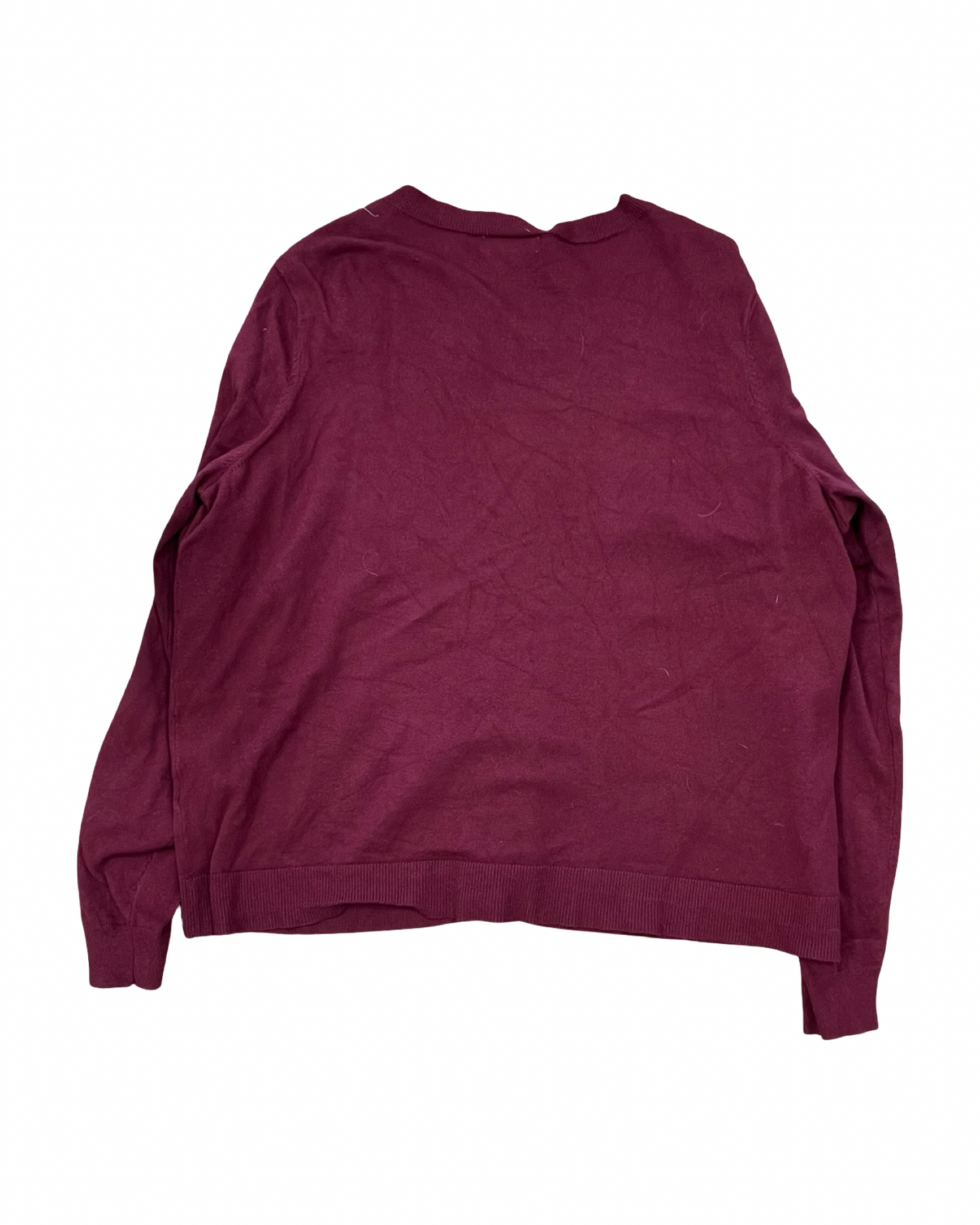 Cardigan By Kathy Ireland In Maroon, Size:1X