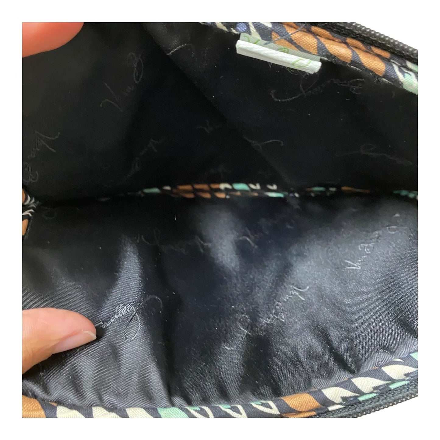 Makeup Bag By Vera Bradley In Brown & Green, Size:Medium