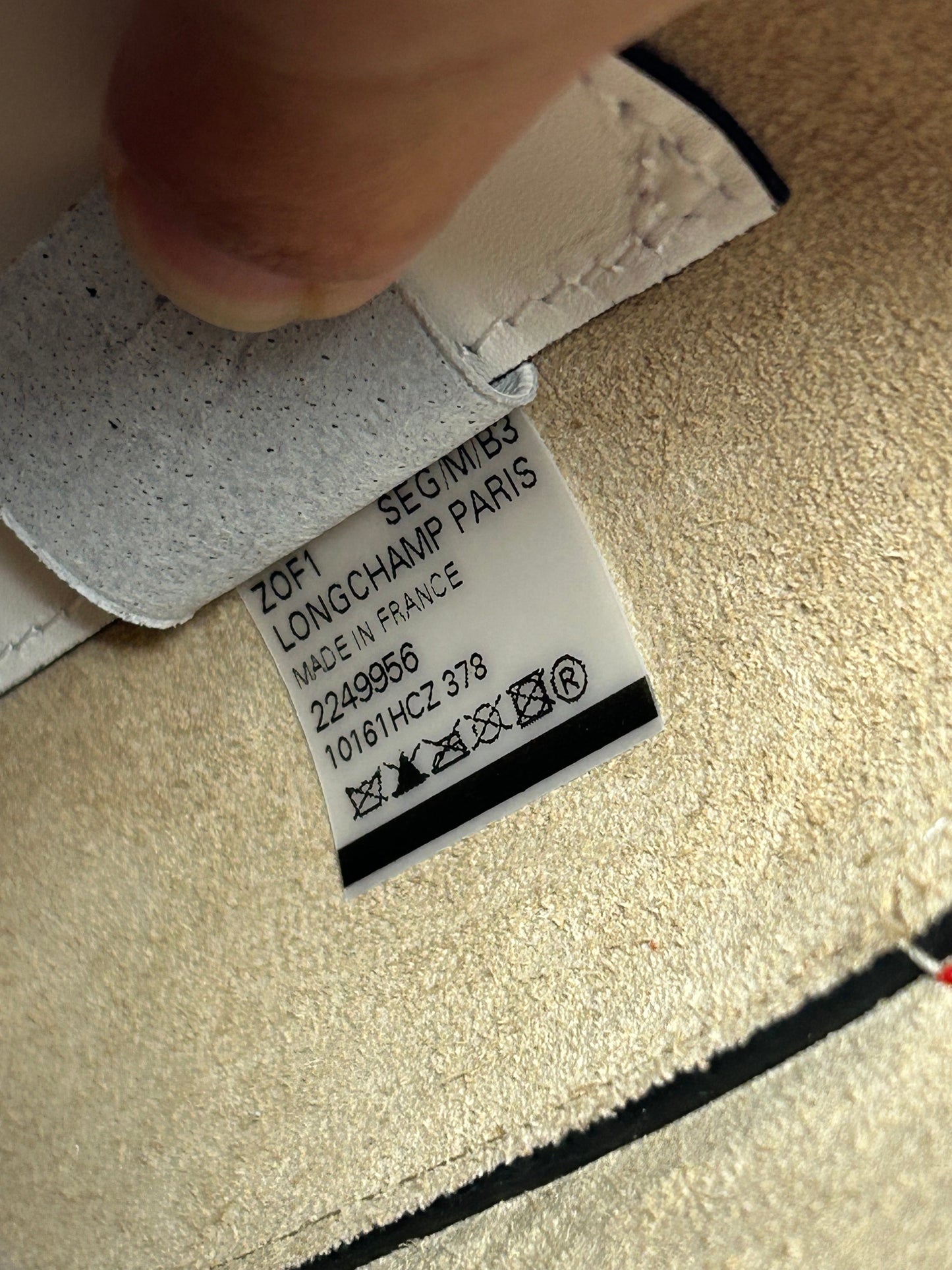 Handbag Designer By Longchamp In Red & White, Size:Medium