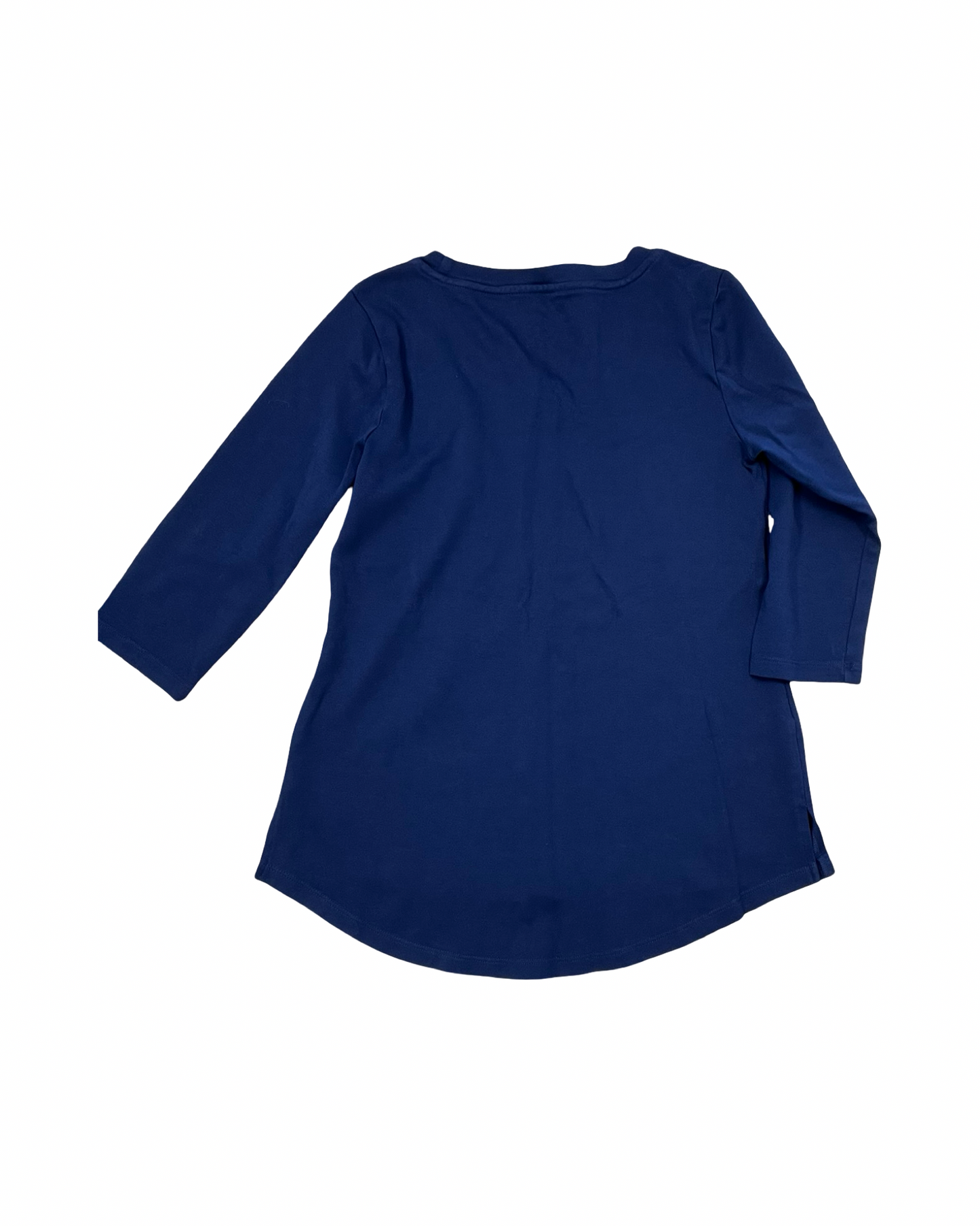 Top 3/4 Sleeve Basic By Isaac Mizrahi In Blue, Size:Xs