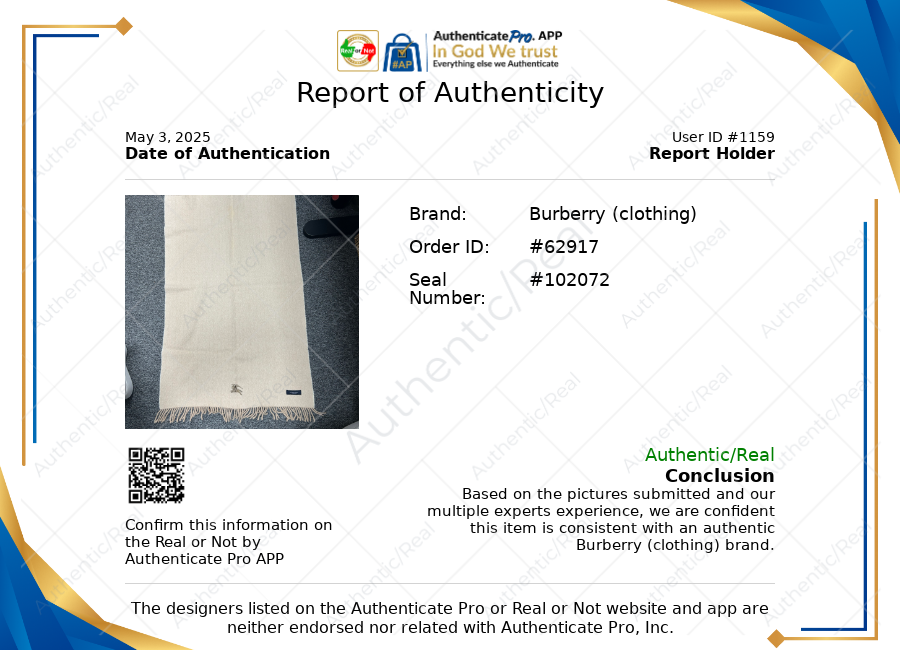 Scarf Luxury Designer By Burberry