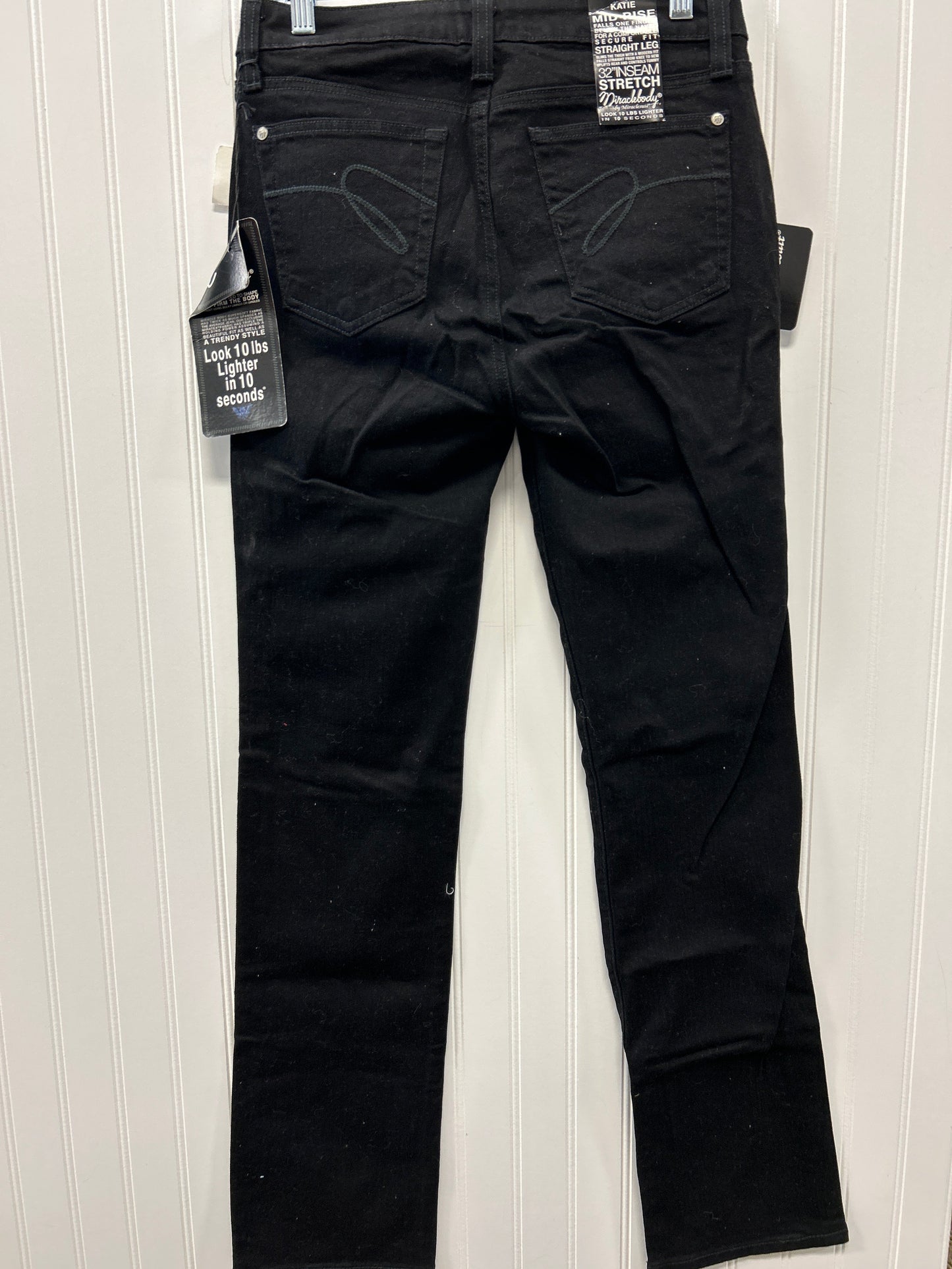 Jeans Skinny By Miraclesuit In Black Denim, Size:6 NWT