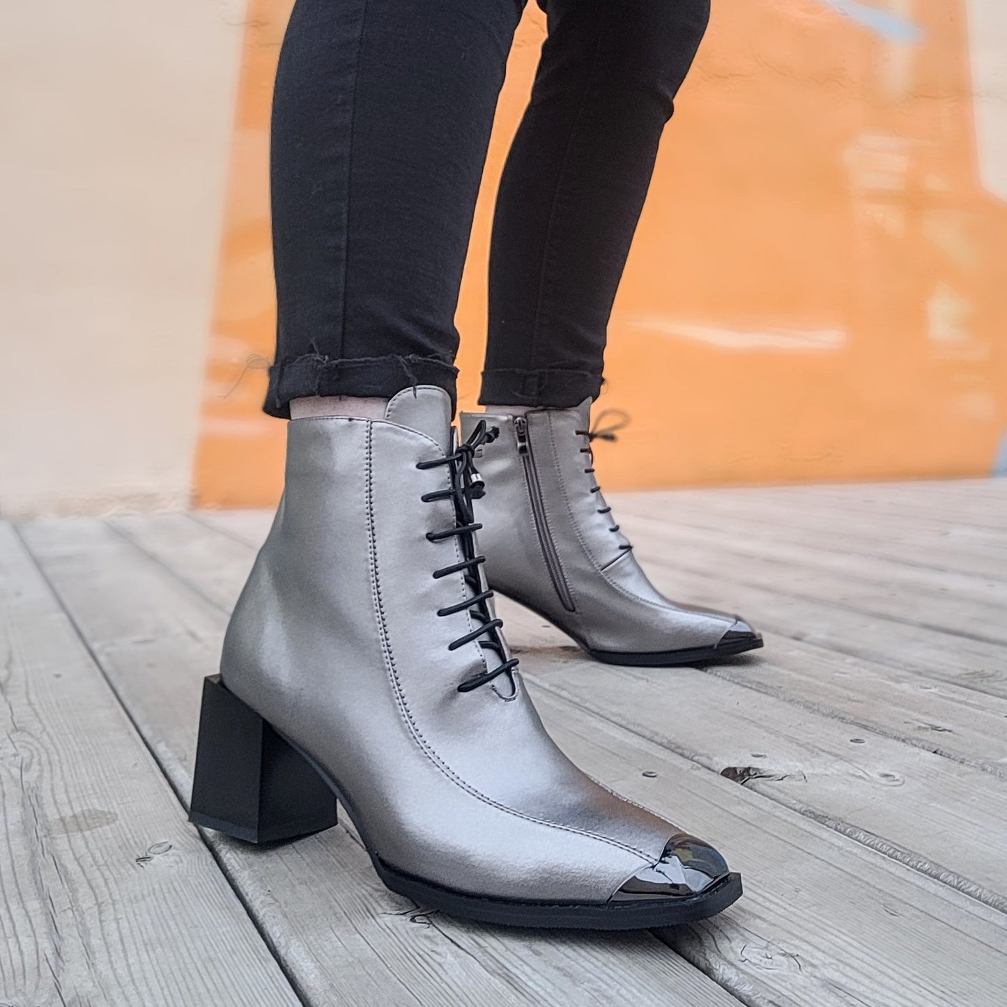 Boots Ankle Heels By AZURA THATGIRL bootie In Bronze, Size: 9/40