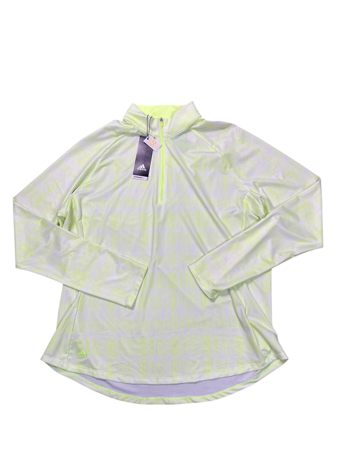 Athletic Top Ls Collar By Adidas In Chartreuse, Size:Xl