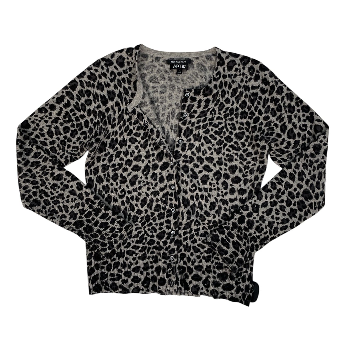 Sweater Cardigan Cashmere By Apt 9 In Animal Print, Size:S