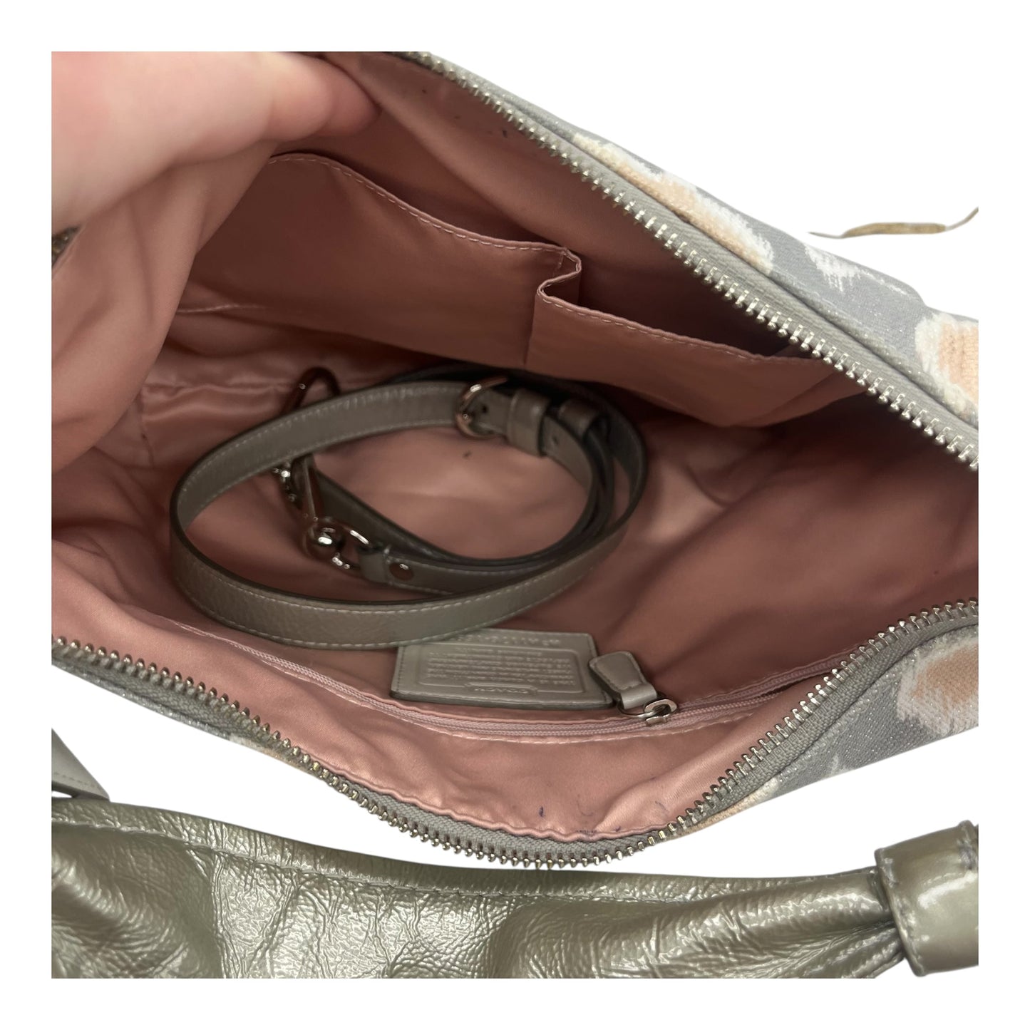 Handbag Designer By Coach In Grey, Size:Medium