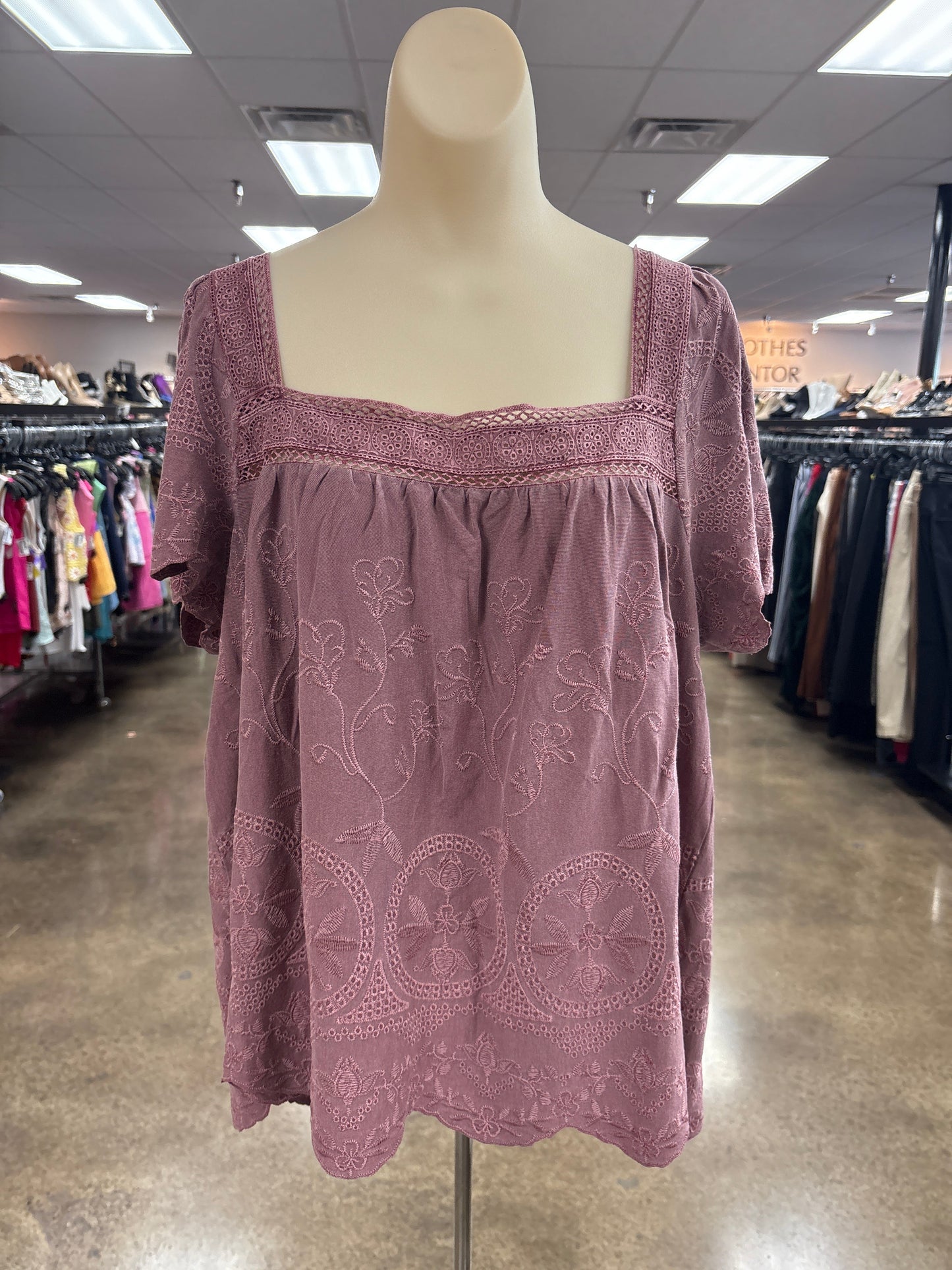 Top Ss By Lucky Brand In Maroon, Size:Xl