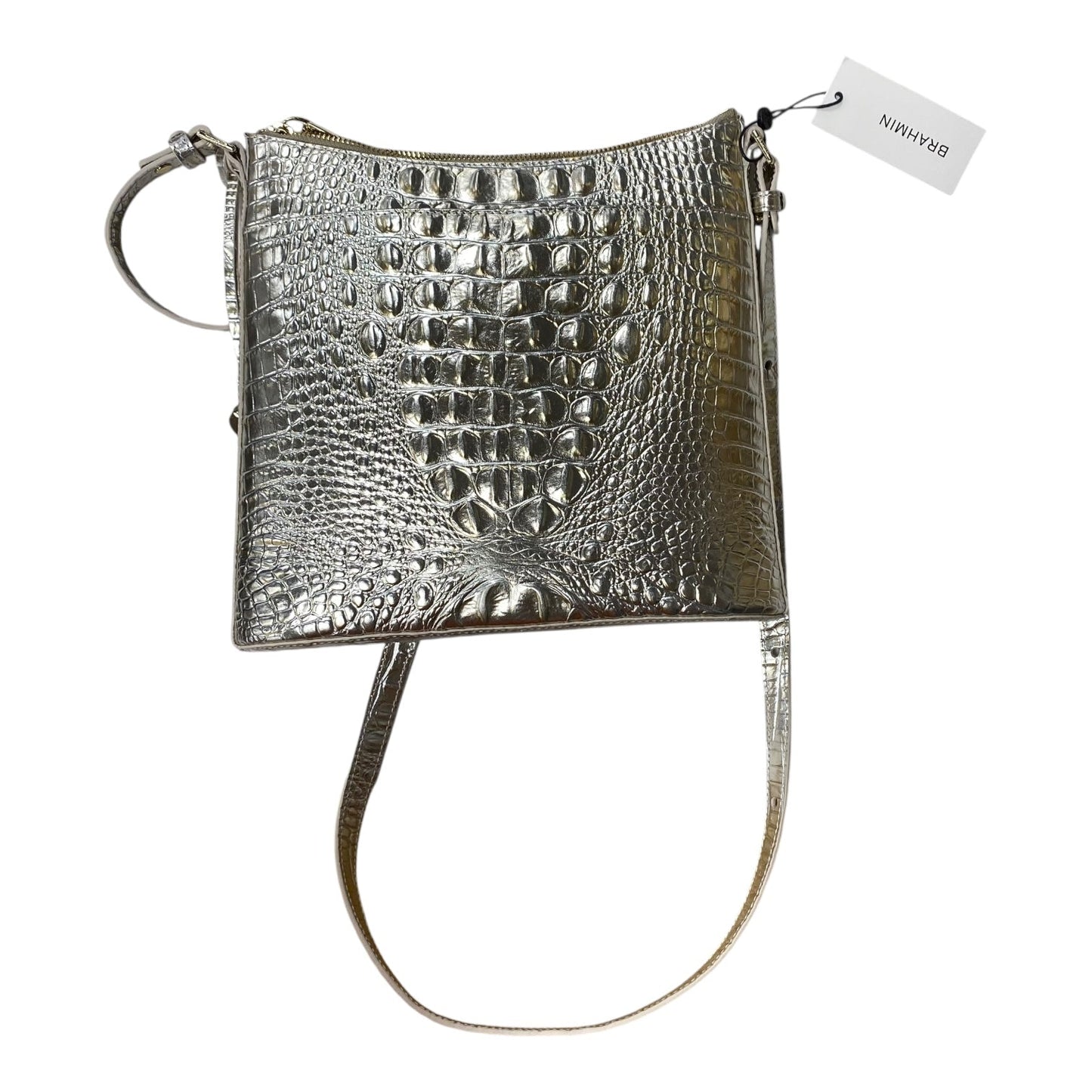 Crossbody By Brahmin In silver, Size:Medium