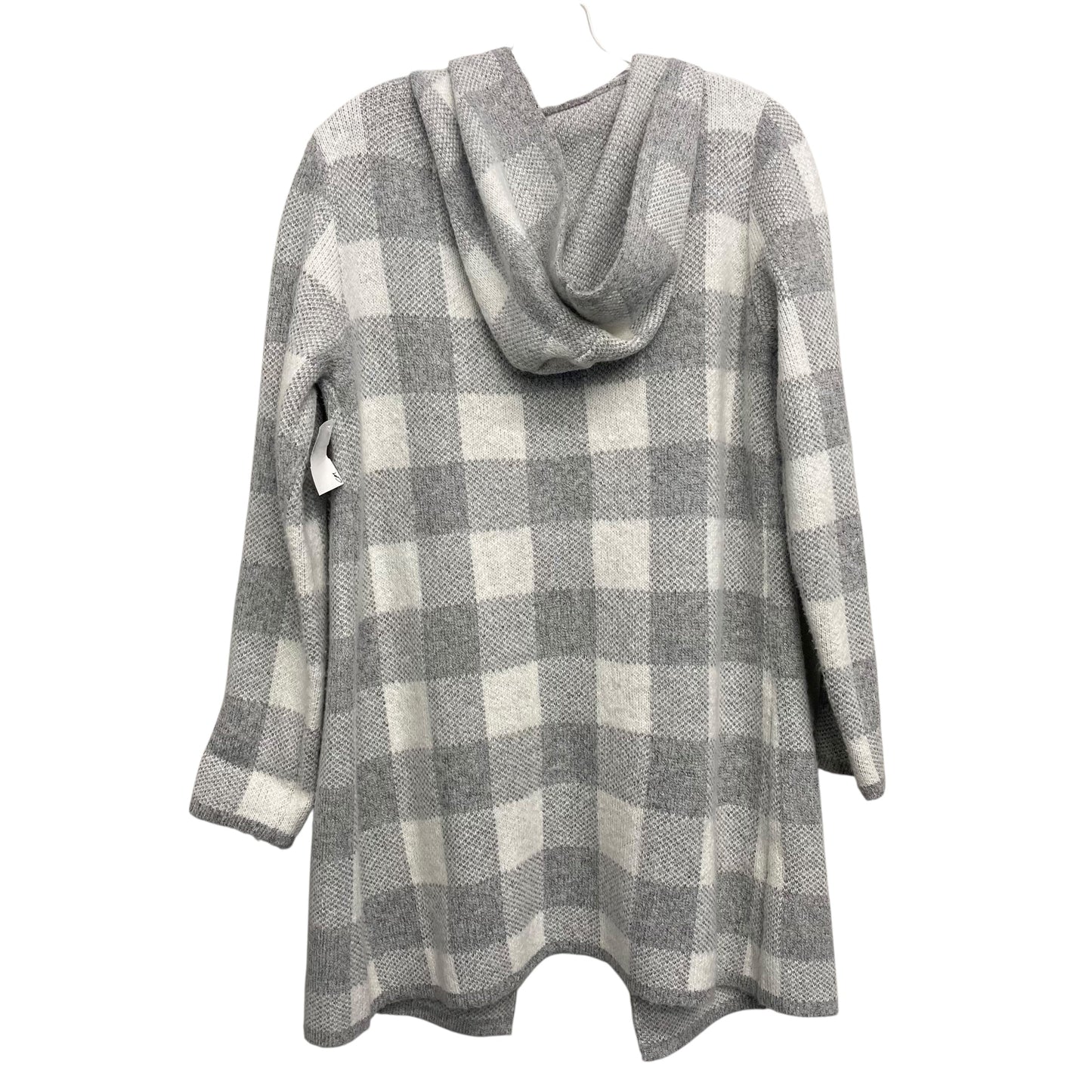 Sweater Cardigan By Style And Company In Grey & White, Size:L