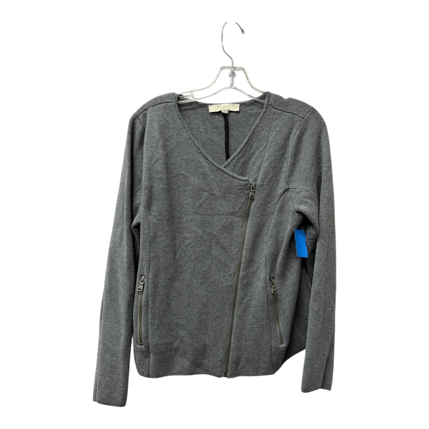 Sweater Cardigan By Loft In Grey, Size:L