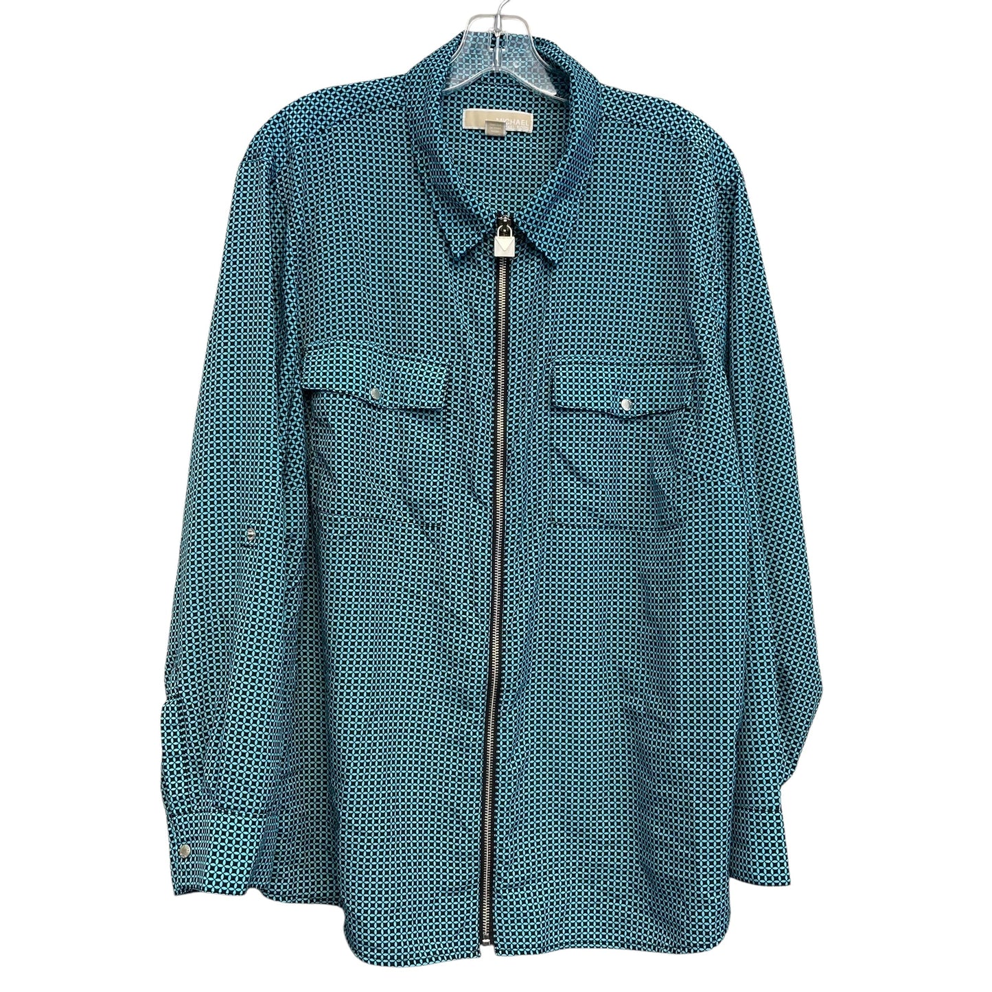 Top Ls Designer By Michael Kors In Black & Blue, Size:3X