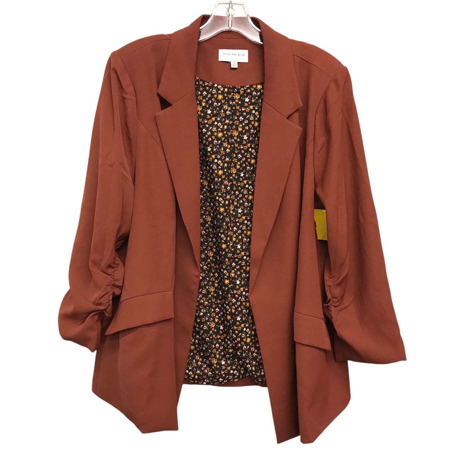 Blazer By Skies Are Blue In Brown, Size:1X