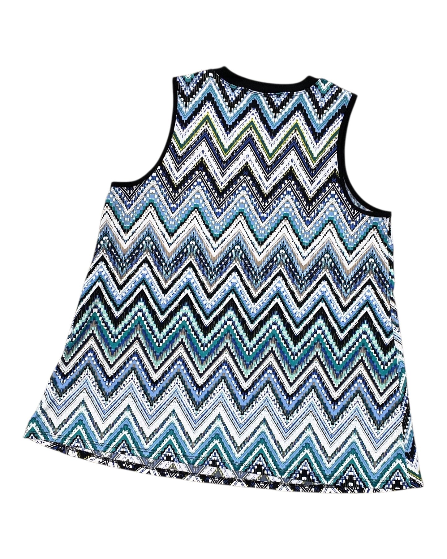 Top Sleeveless By Apt 9 In Black & Blue, Size:L