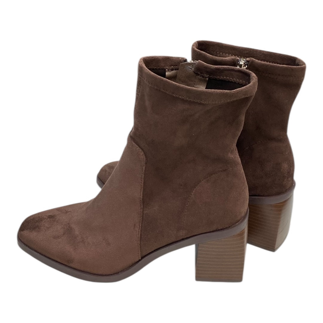 Boots Ankle Heels By Anne Klein In Brown, Size:9