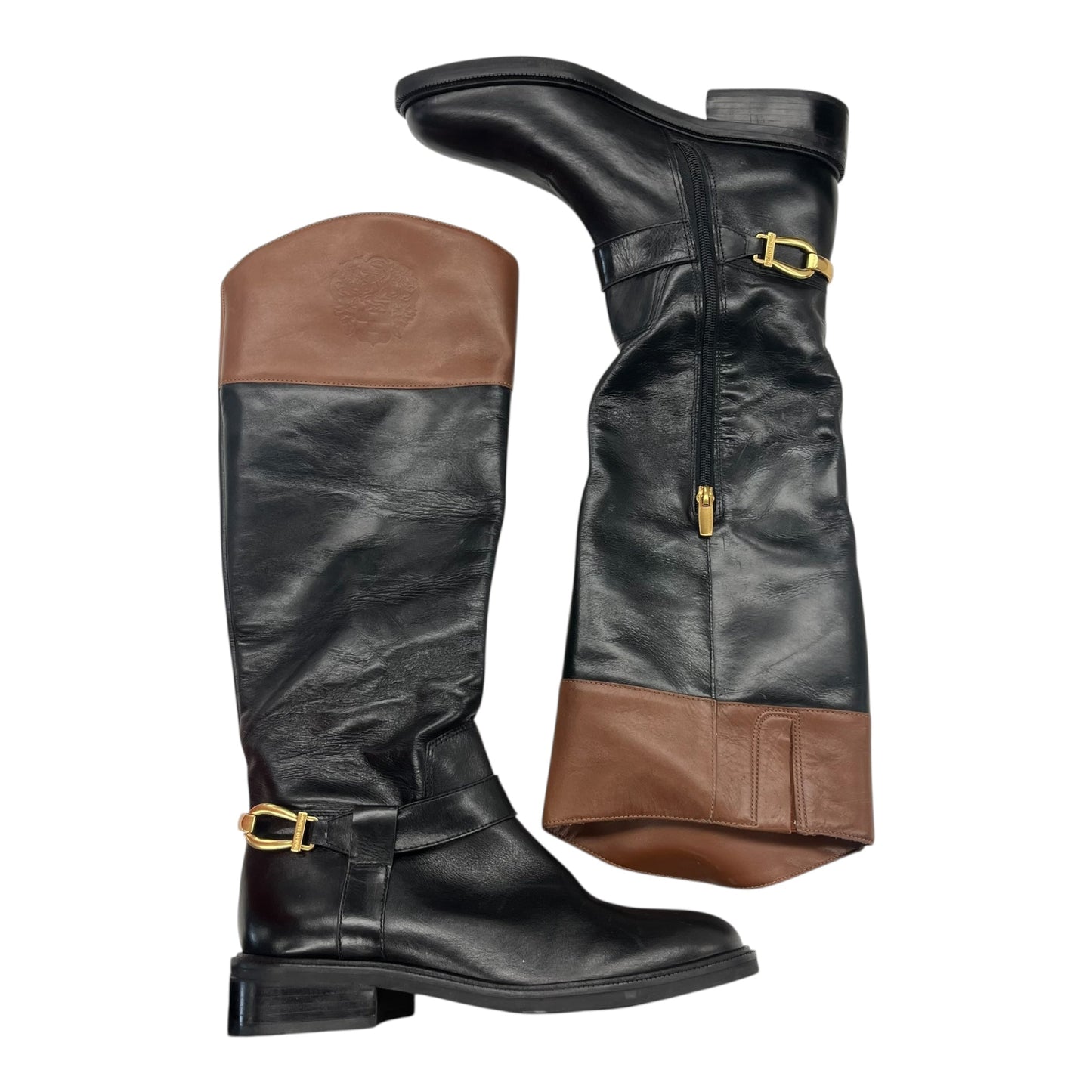 Boots Leather By Vince Camuto In Black & Brown, Size:7.5