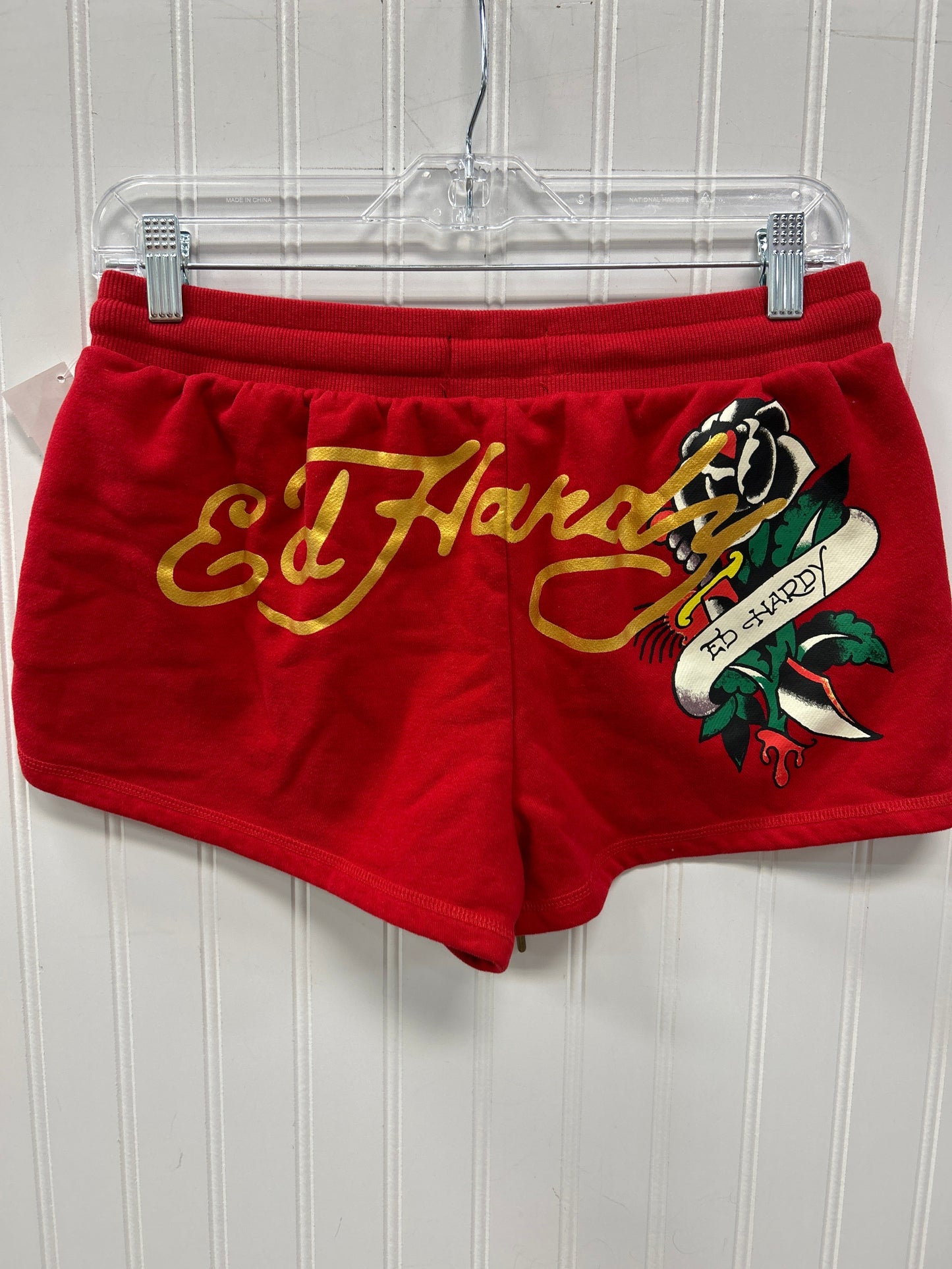Athletic Shorts By Ed Hardy In Red, Size:M