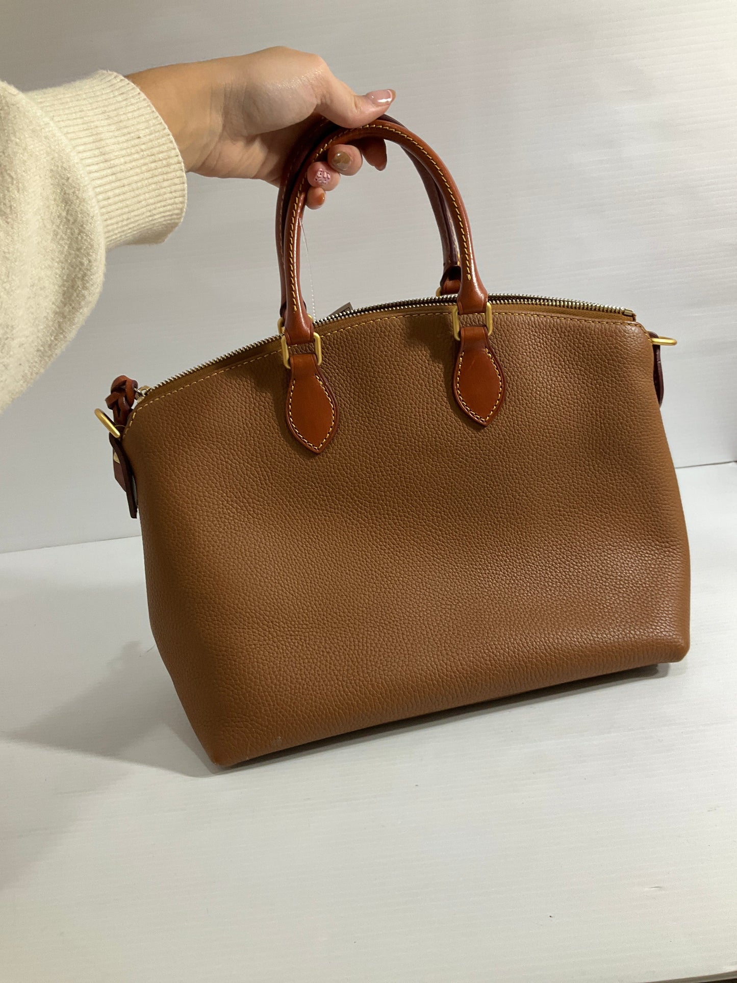 Handbag Designer By Dooney And Bourke In Tan, Size:Medium