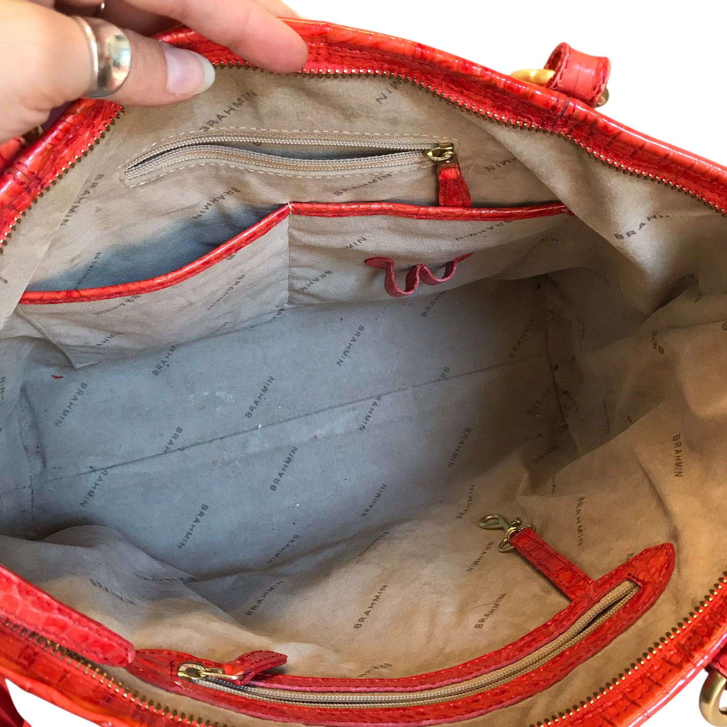 Handbag Designer By Brahmin In Orange, Size:Medium