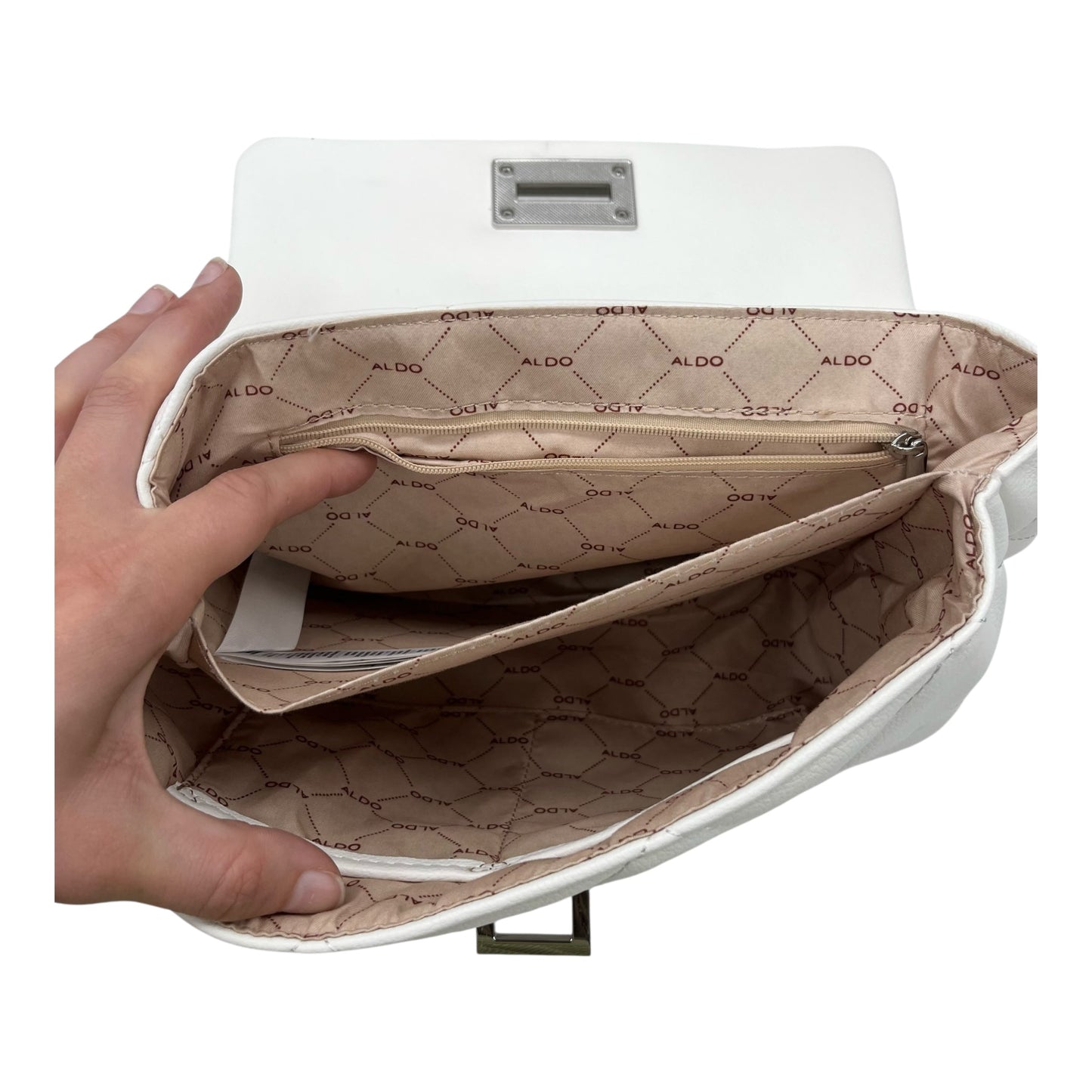 Handbag By Aldo In White, Size:Medium
