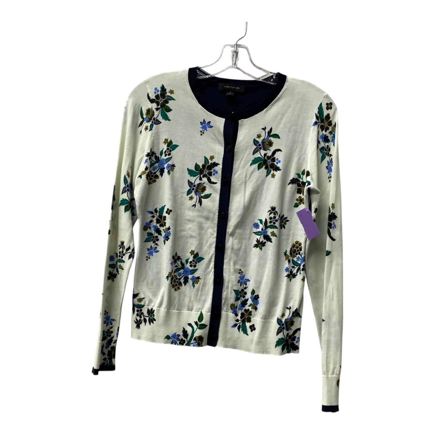 Sweater Cardigan By Ann Taylor In White, Size:S