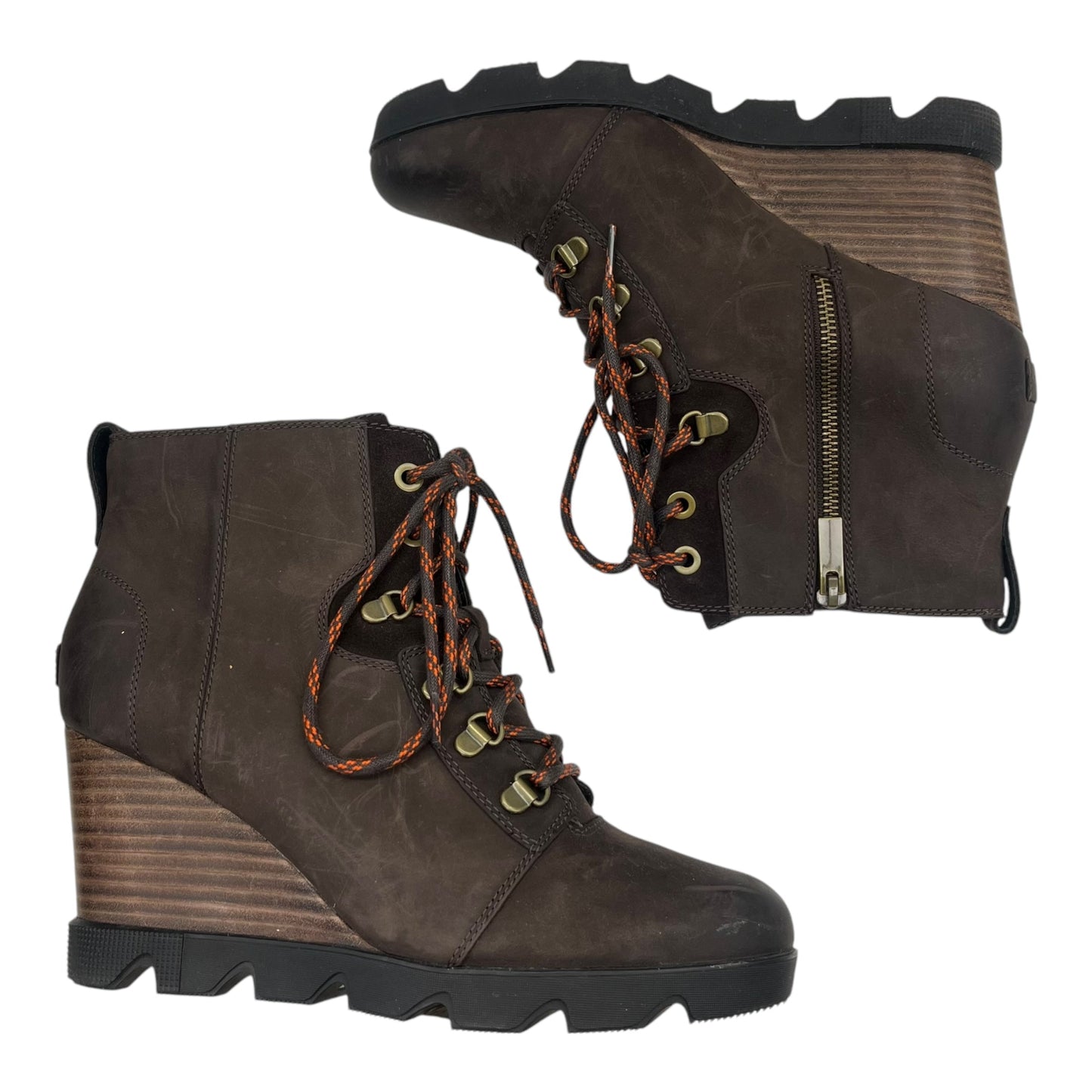 Boots Ankle Heels By Sorel In Brown, Size:11