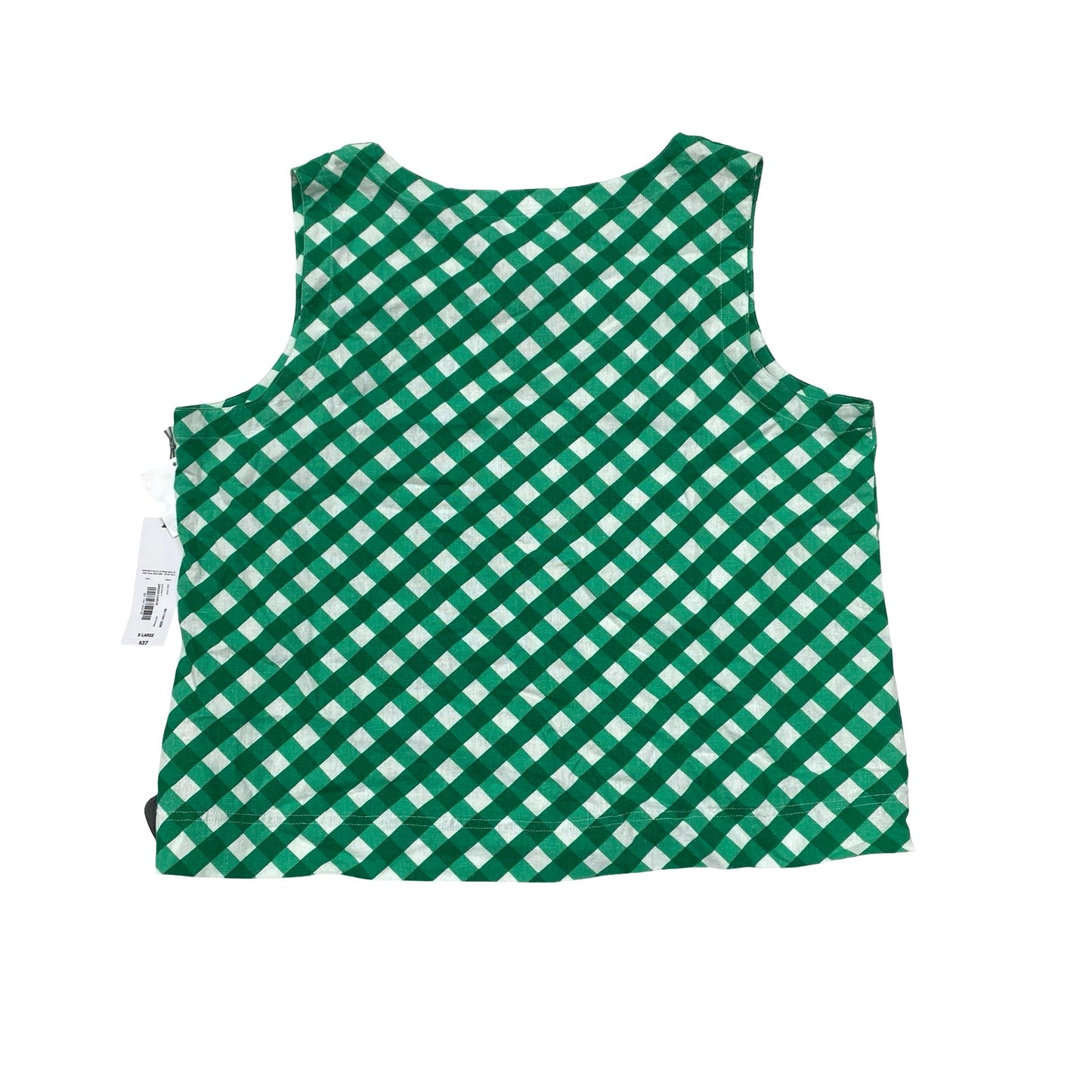 Top Sleeveless By Liz Claiborne In Green & White, Size:Xl