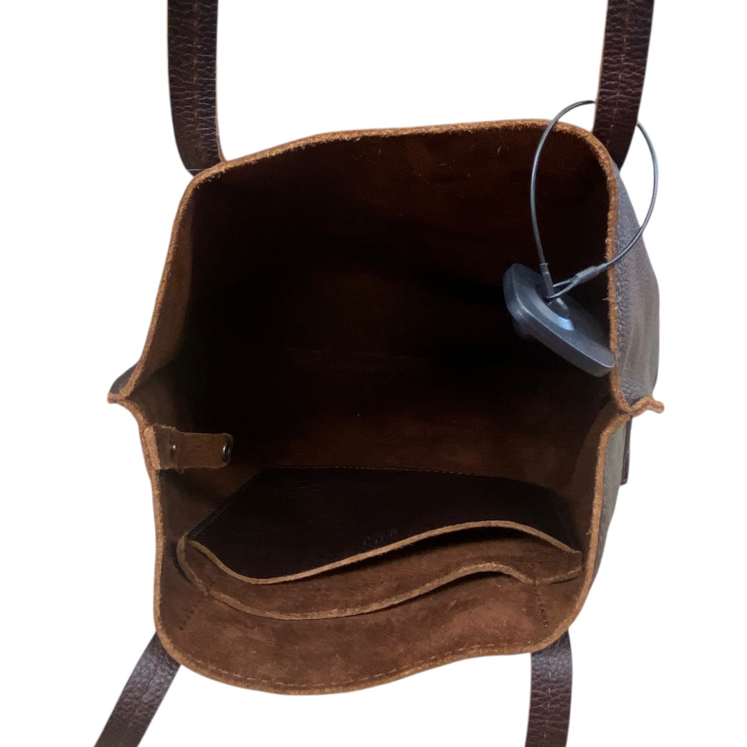 Handbag Leather By Portland Leather In Brown, Size:Medium