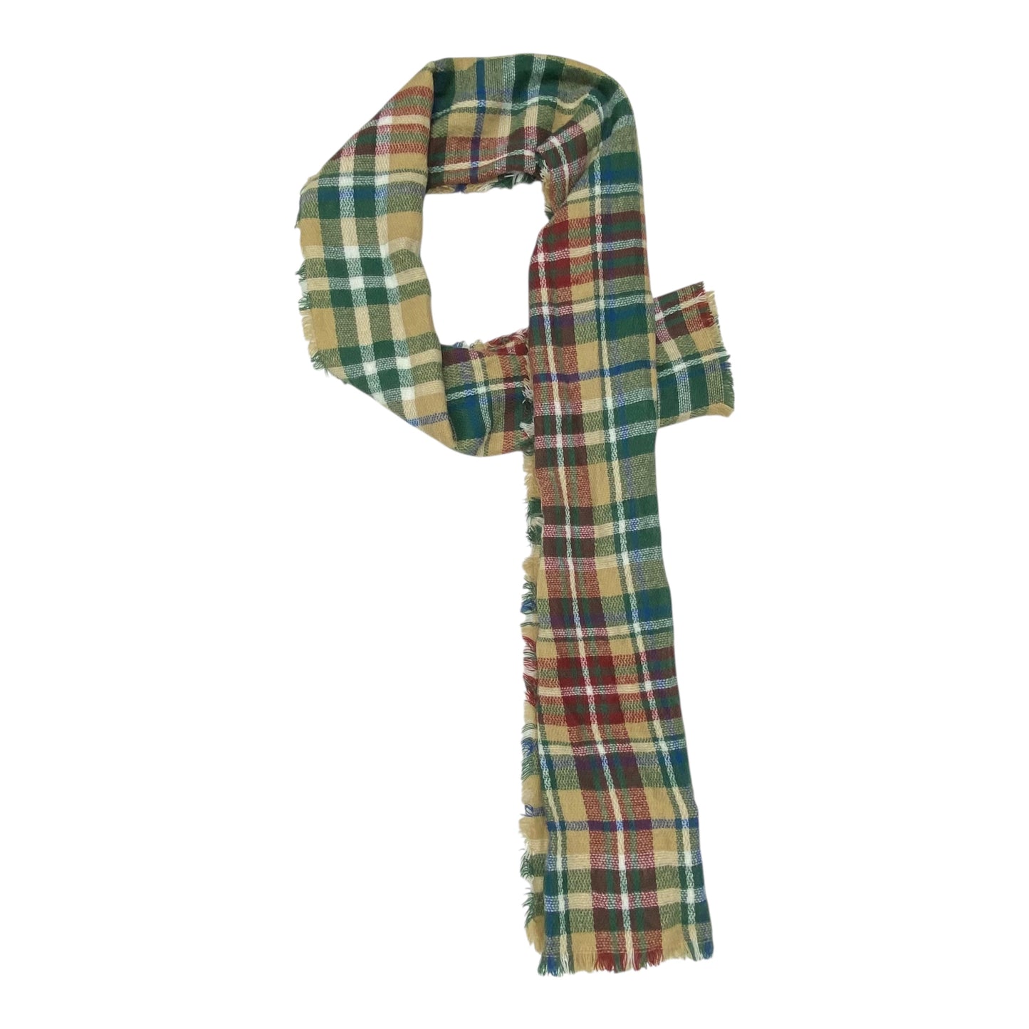 Scarf Long By Clothes Mentor In Plaid Pattern