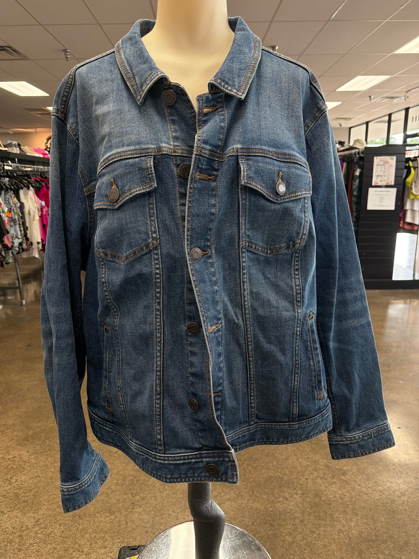 Jacket Denim By Talbots In Blue Denim, Size:3X