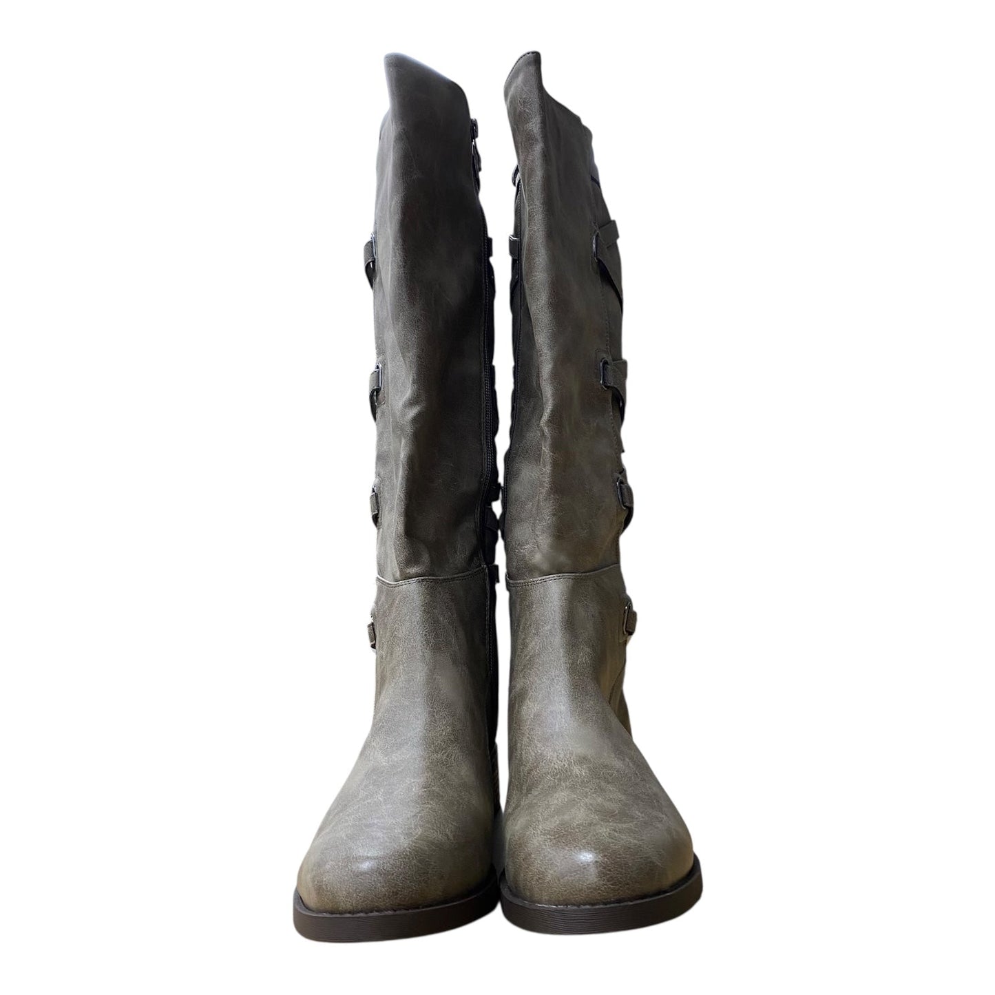 Boots Knee Flats By Journee In Taupe, Size:10