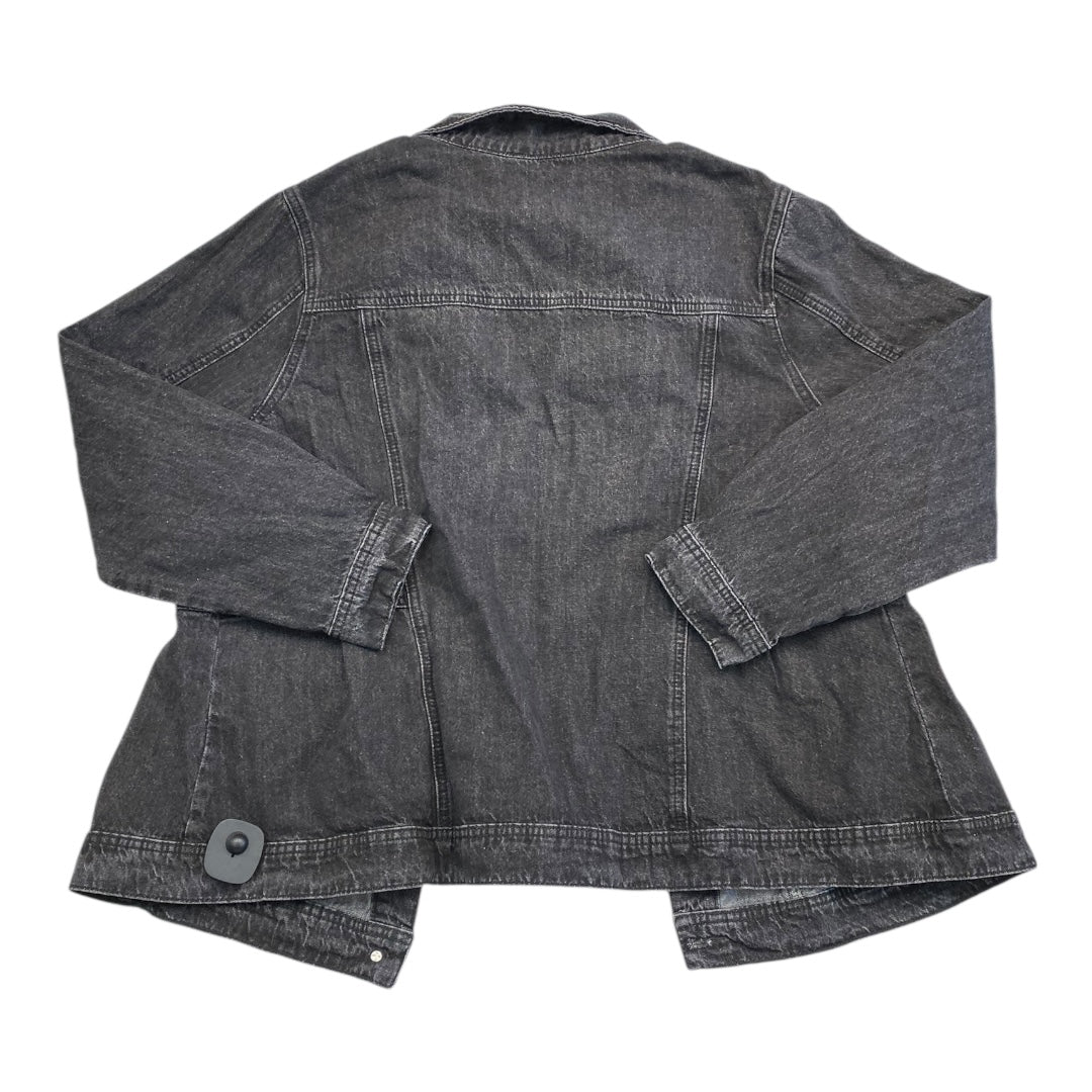 Jacket Denim By Agnes Orinda In Black Denim, Size:2X